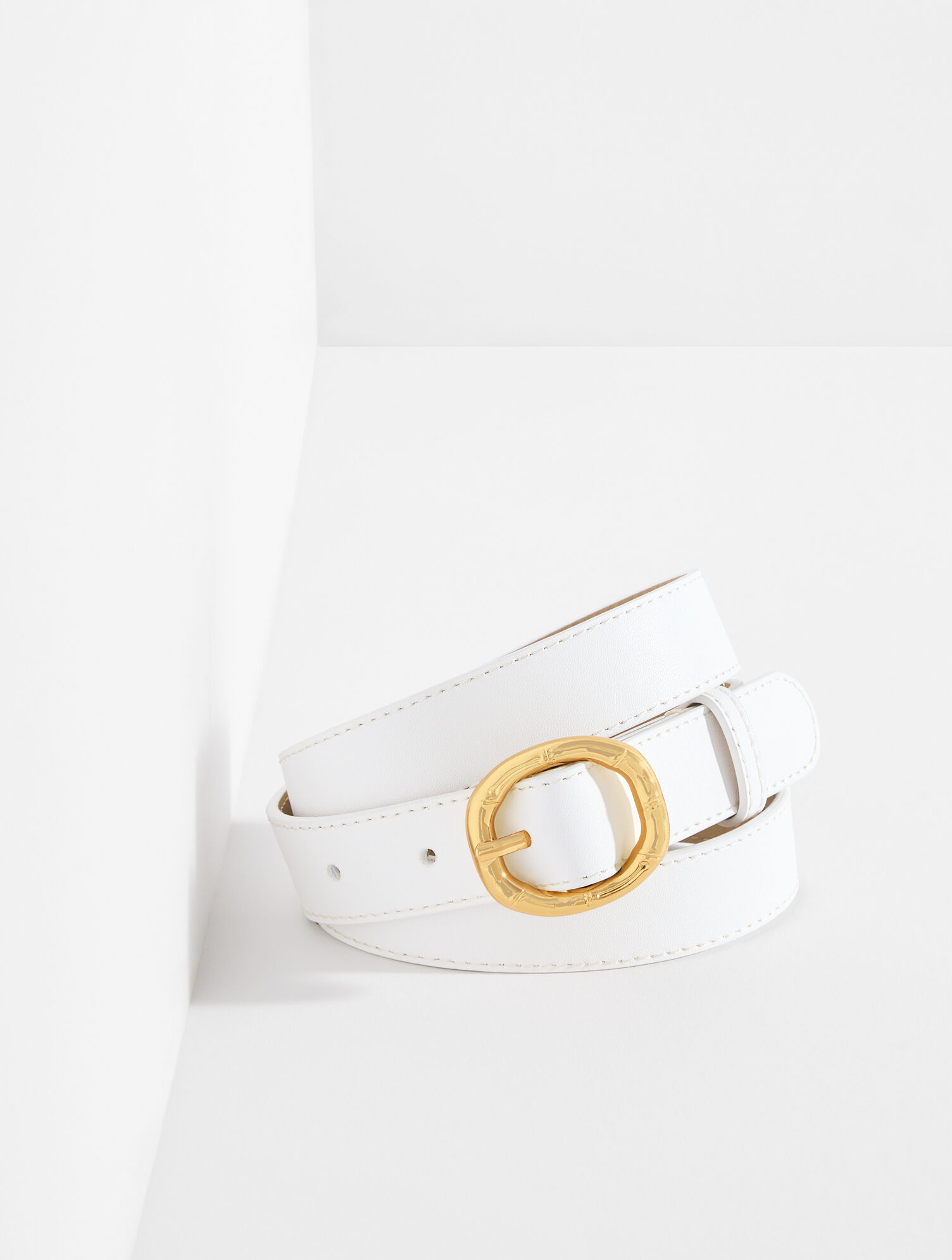 Bamboo Buckle Leather Belt
