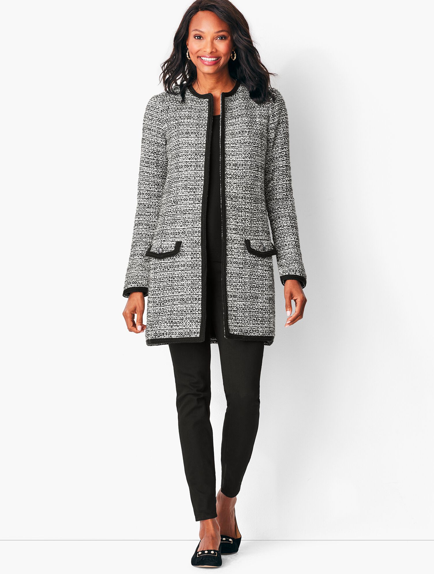 Textured Tweed Sweater Jacket