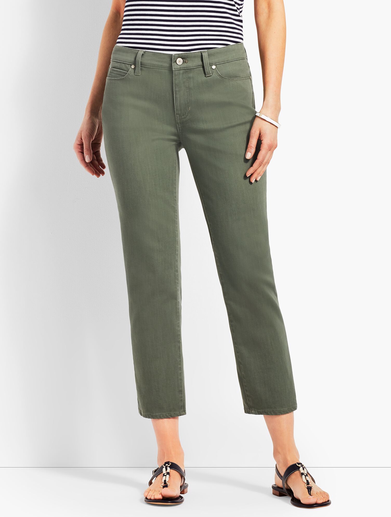 Colored Denim Straight Leg Crop