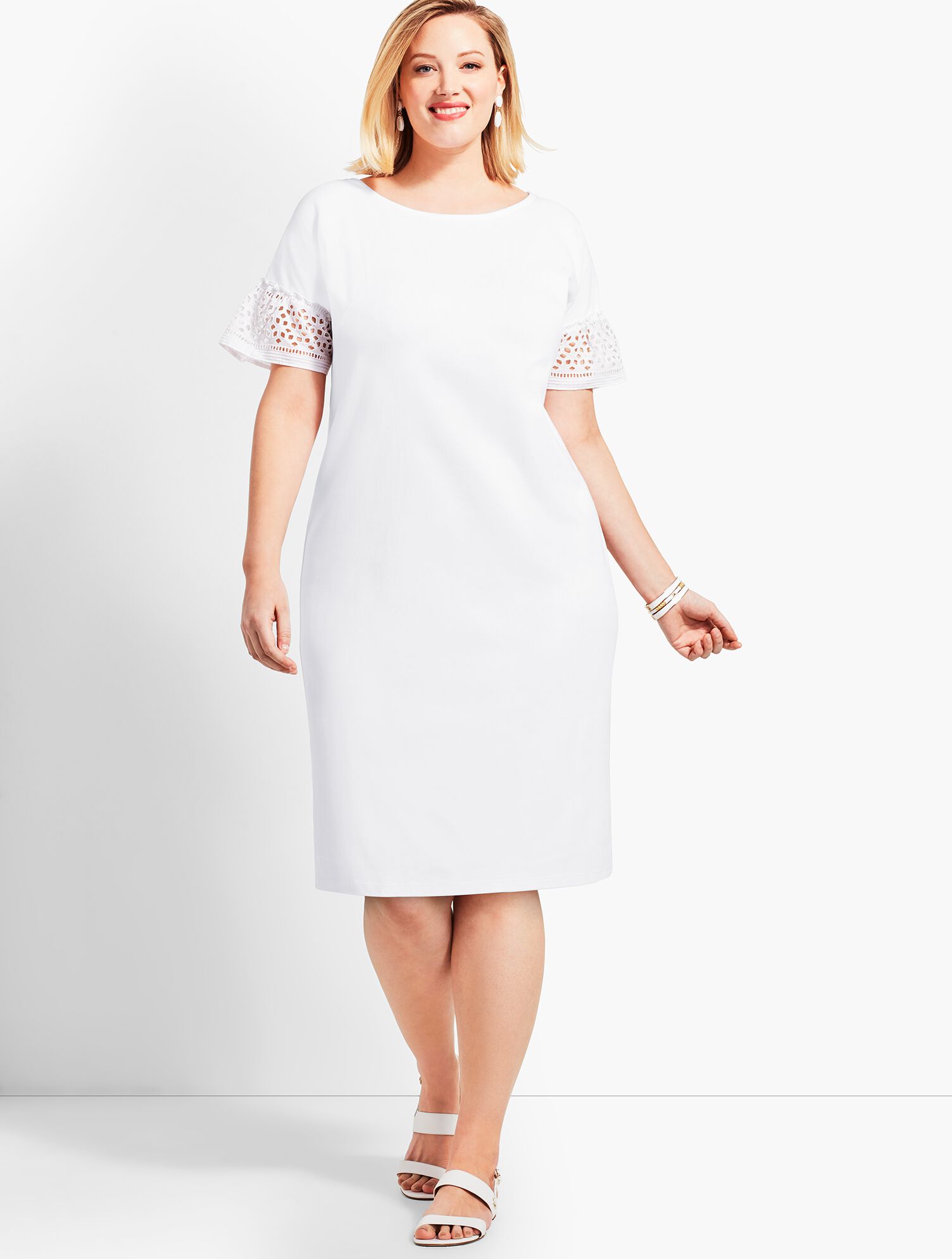 Eyelet Interlock Shift Dress