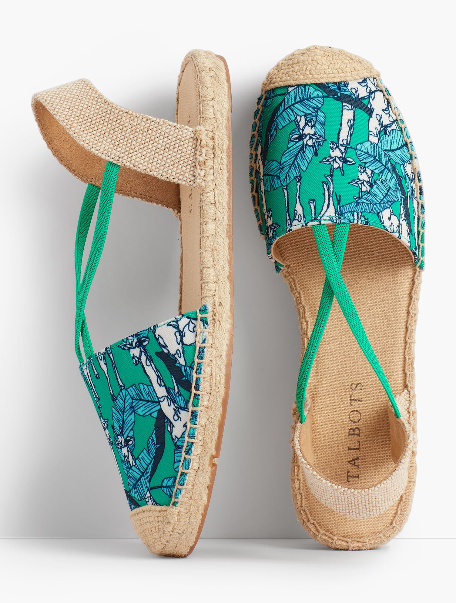 Ivy Canvas Espadrille Flats-Jungle Botanical