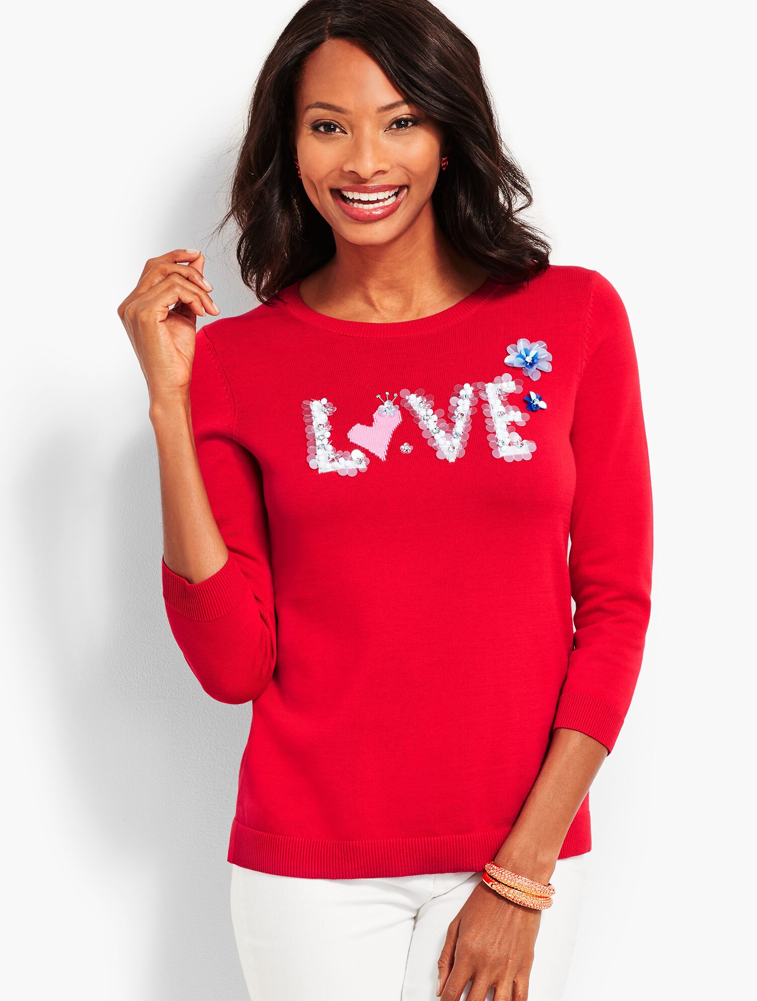 Hand-Sewn Sequined Sweater