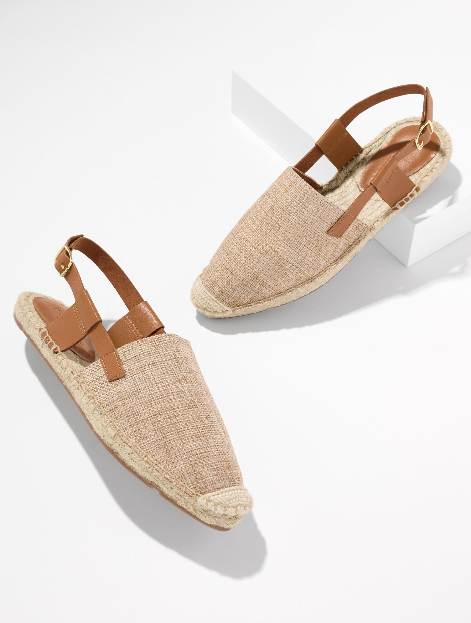Isla Linen Espadrille Slingback Flats