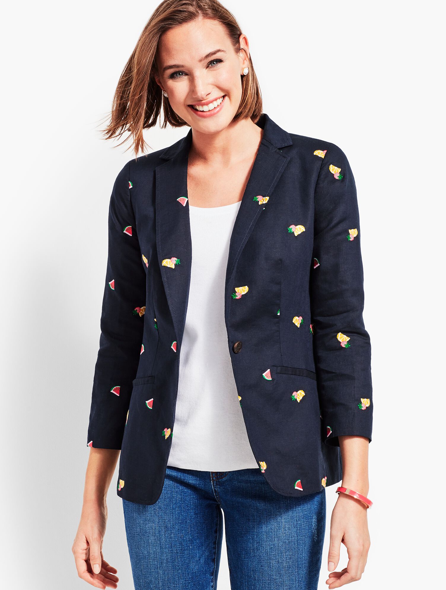Embroidered Fruits Blazer