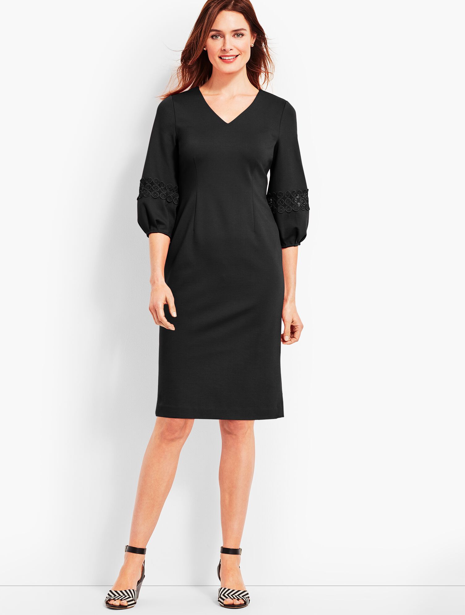 V-Neck Ponte Sheath