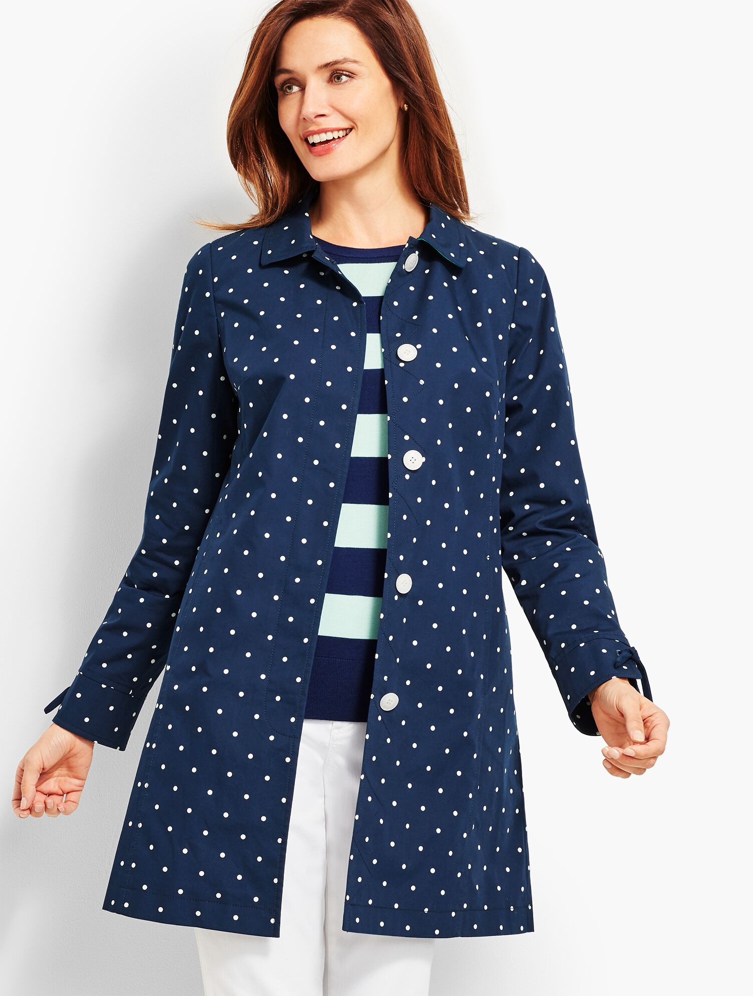 Dot-Print Cotton Mac