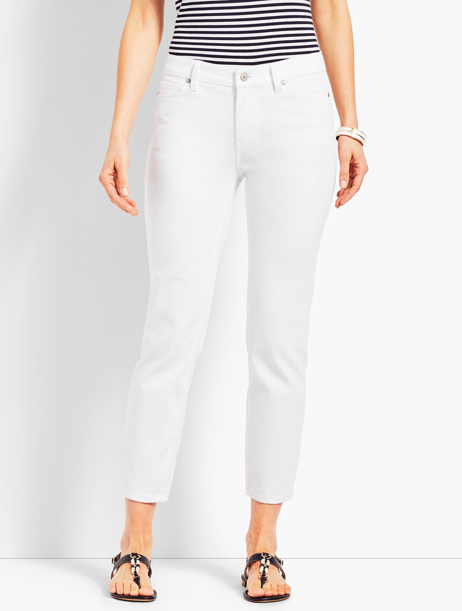 Colored Denim Straight Leg Crop