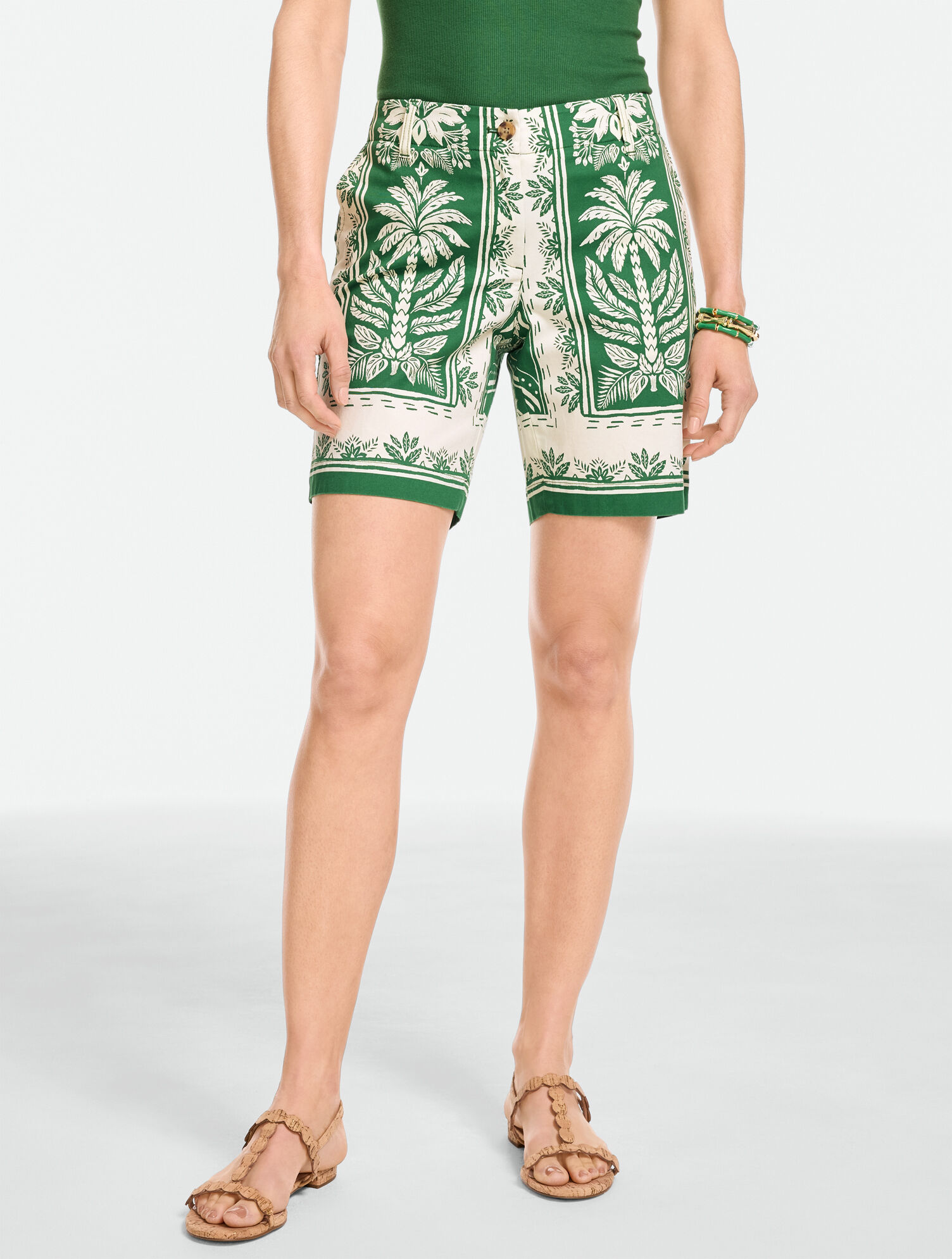 Heritage Twill Relaxed Chino Shorts - Tropical Damask
