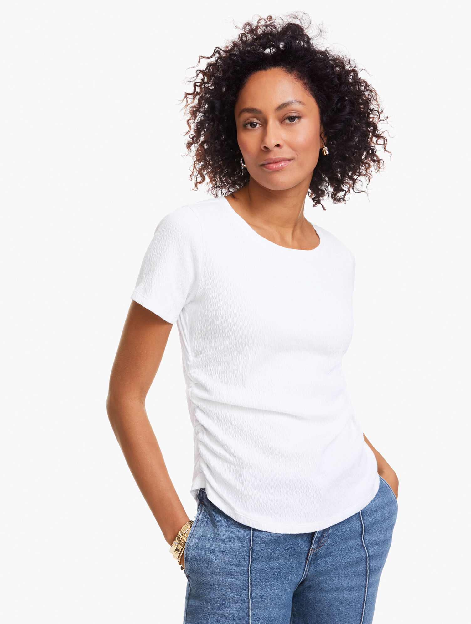 Jacquard Knit Crewneck Top