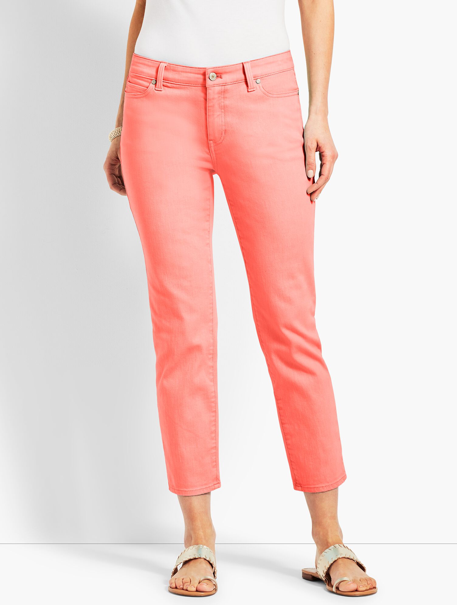 Garment-Dyed Colored Denim Straight Leg Crop