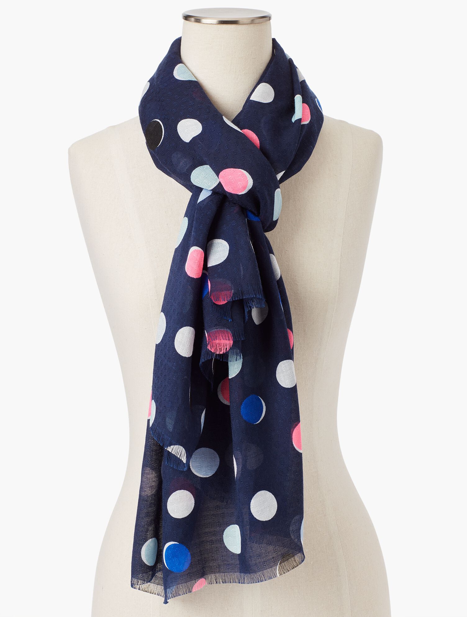 Clip Dot Printed Woven Scarf