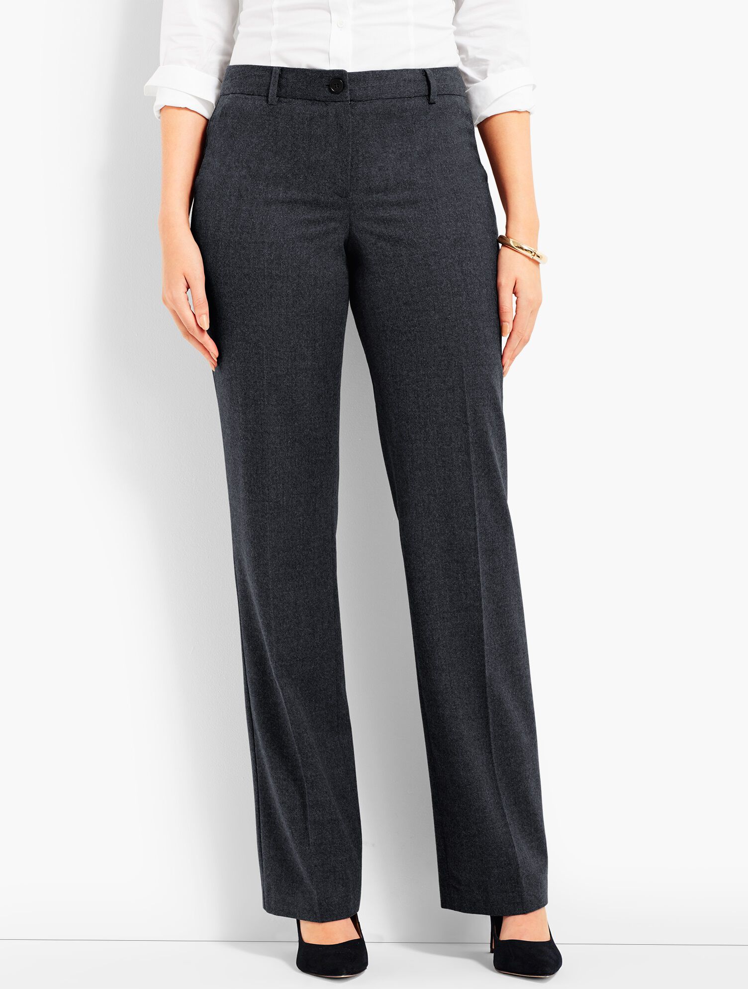 Talbots Windsor Wide-Leg Pant - Curvy Fit/Flannel