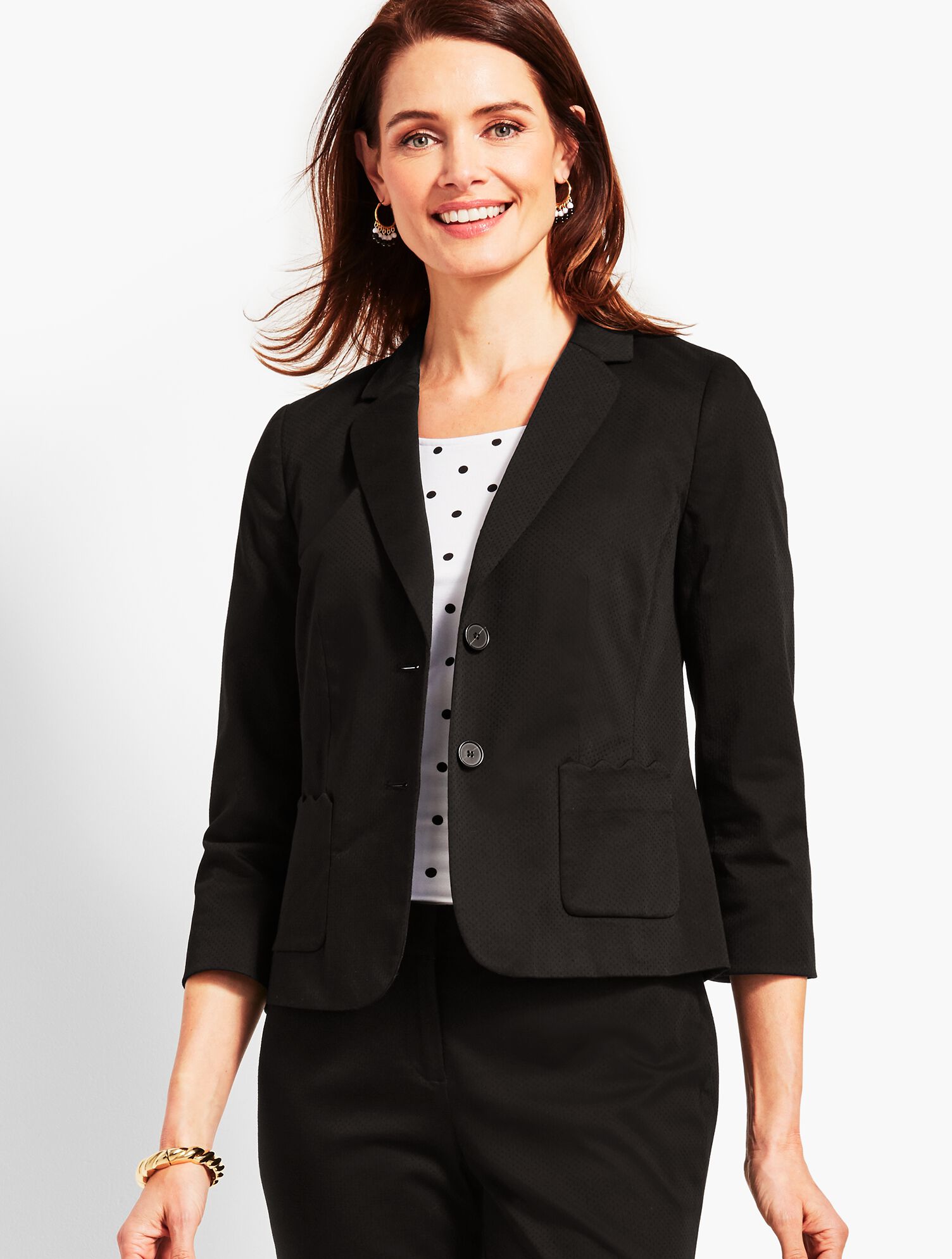 Textured Sateen Blazer
