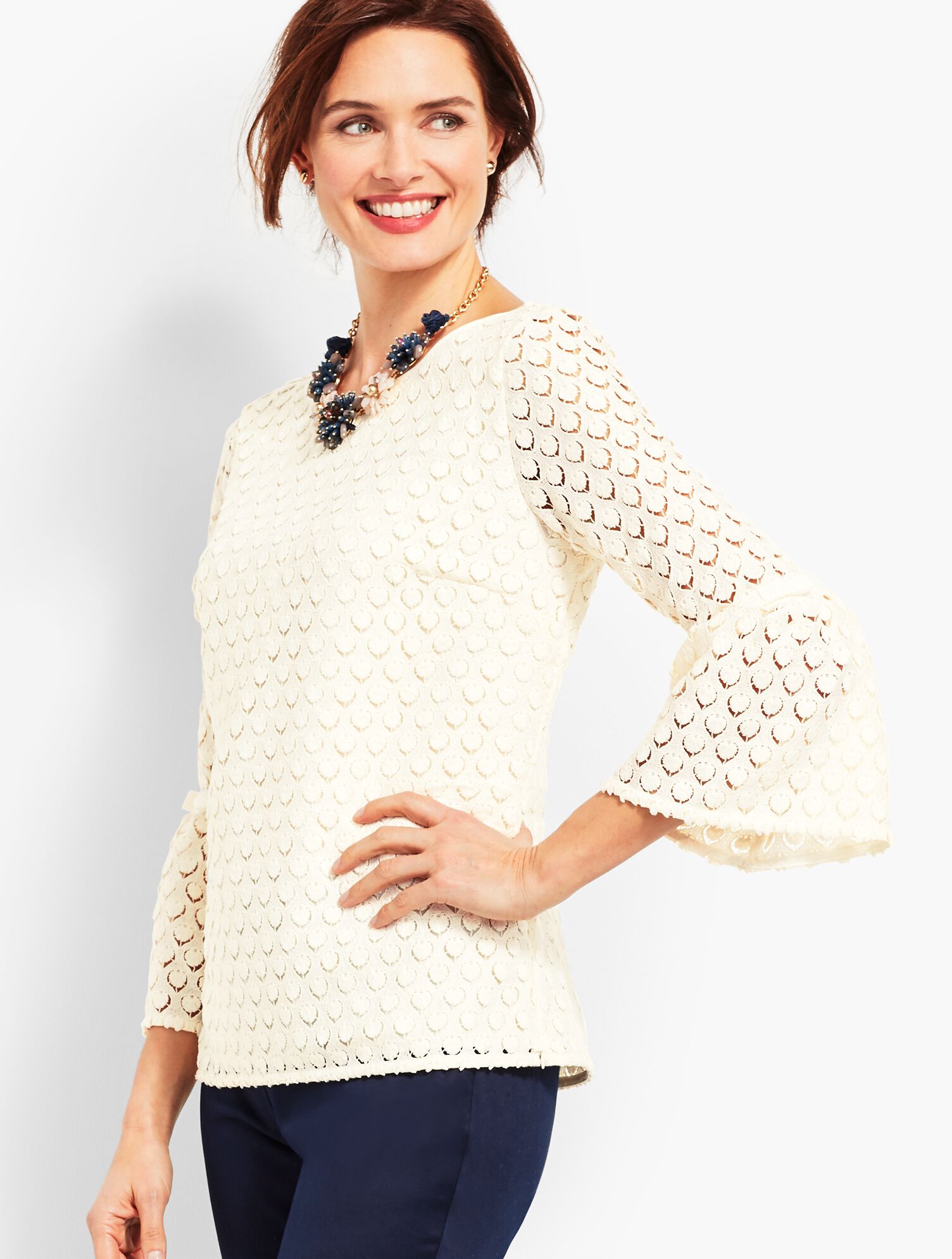 Lace Bell-Sleeve Top