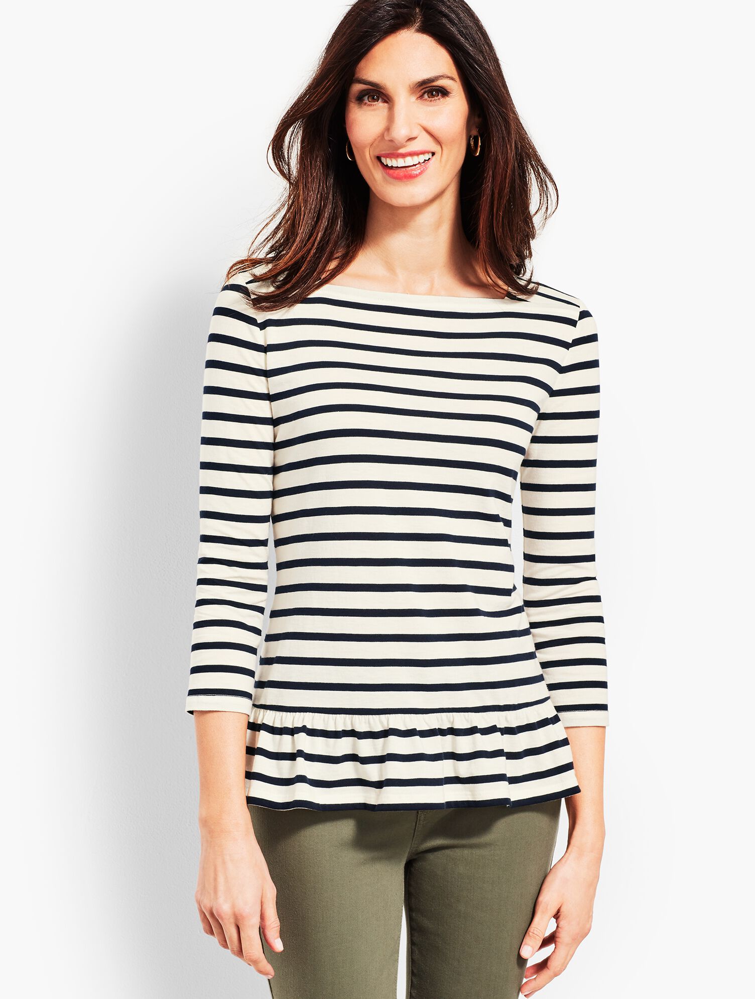Laurel Stripe Peplum Tee