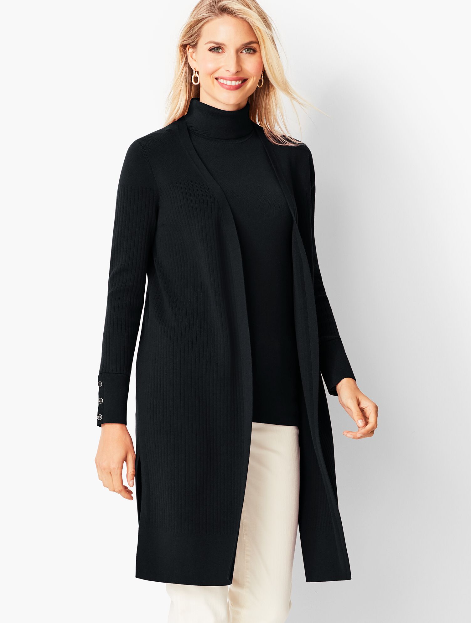 Long Open-Front Cardigan