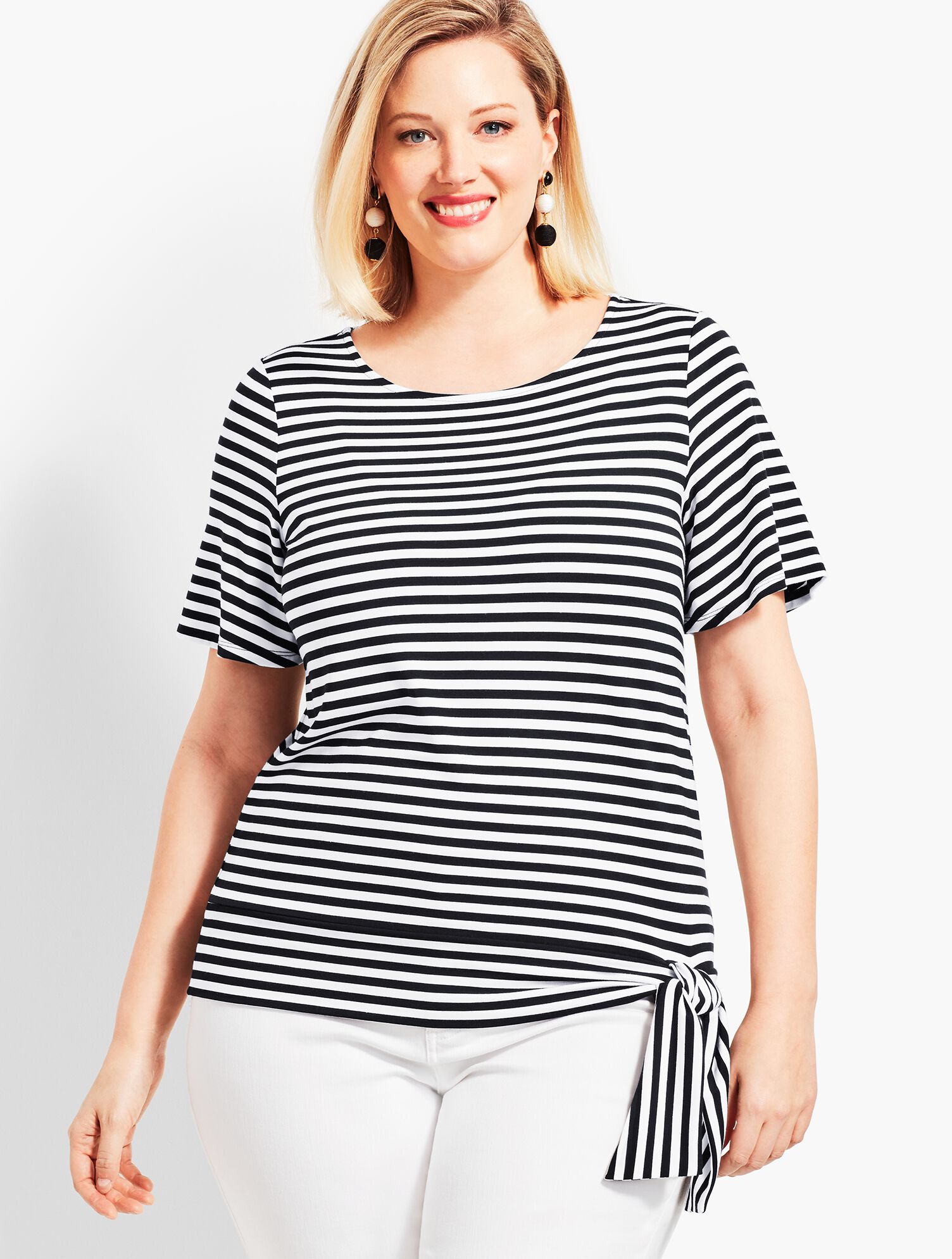 Coconut Stripe Topper With Tie