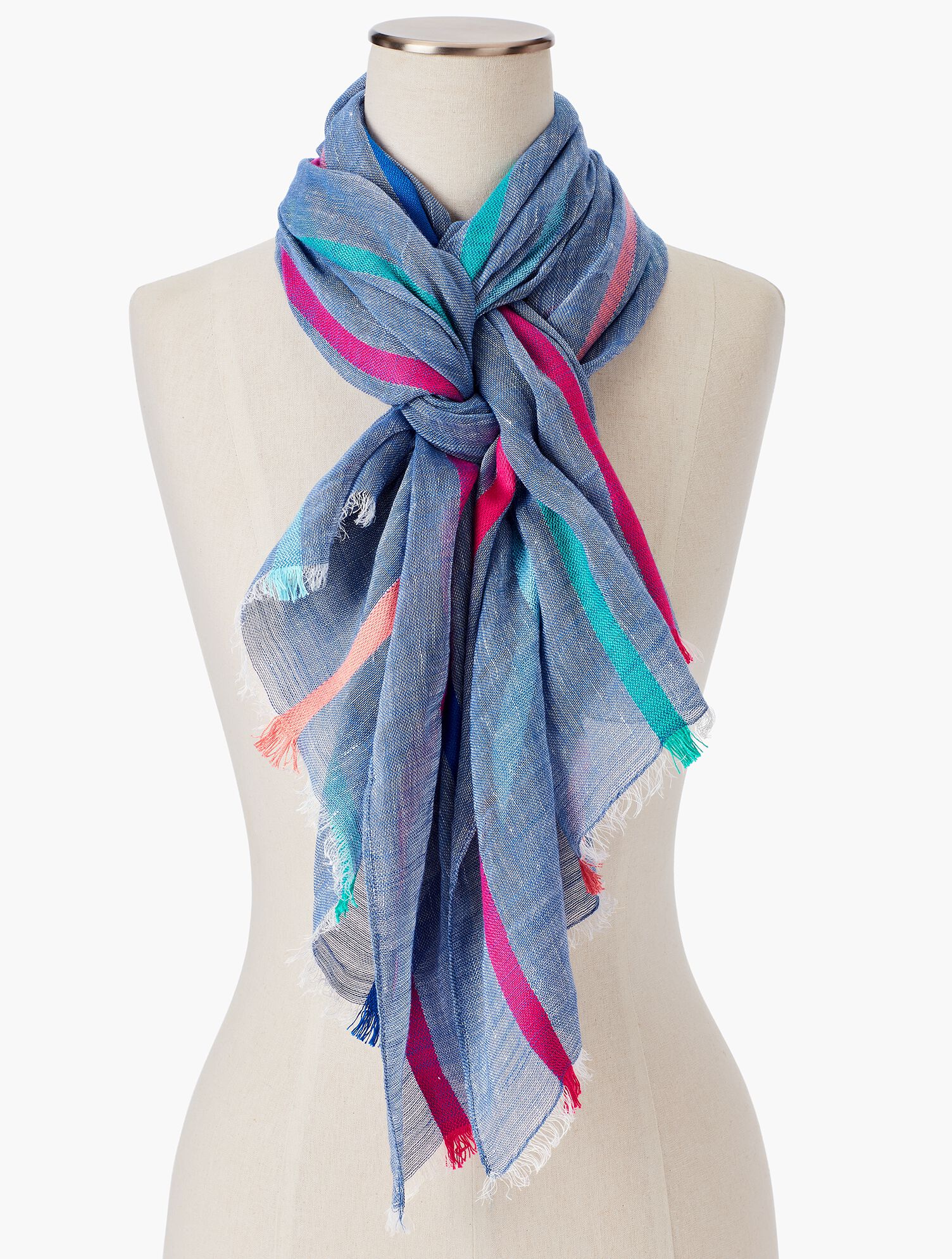 Chambray Ribbon Stripe Scarf