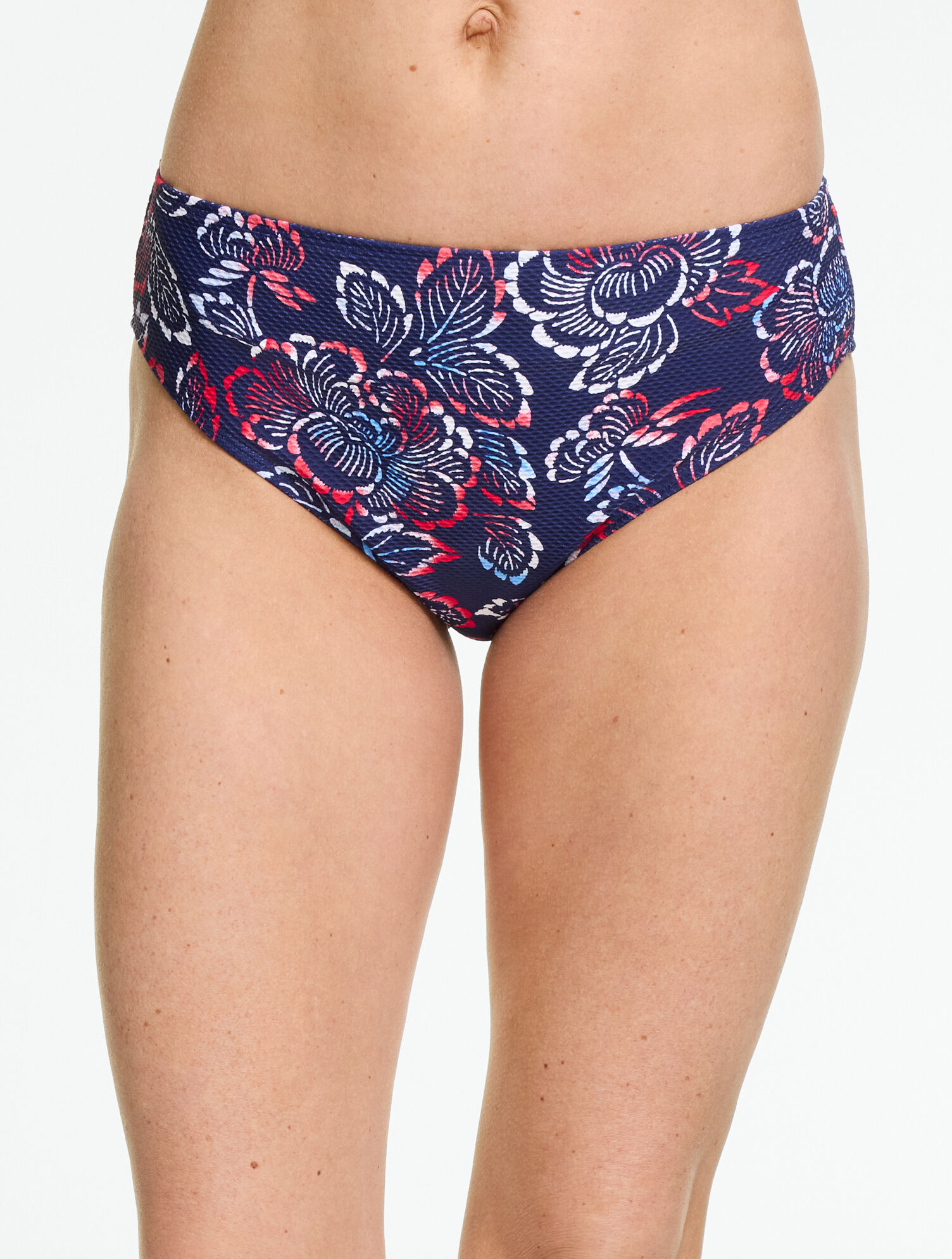 Aqua Club Piqu&eacute; Mid Rise Swim Bottom - Capri Rose