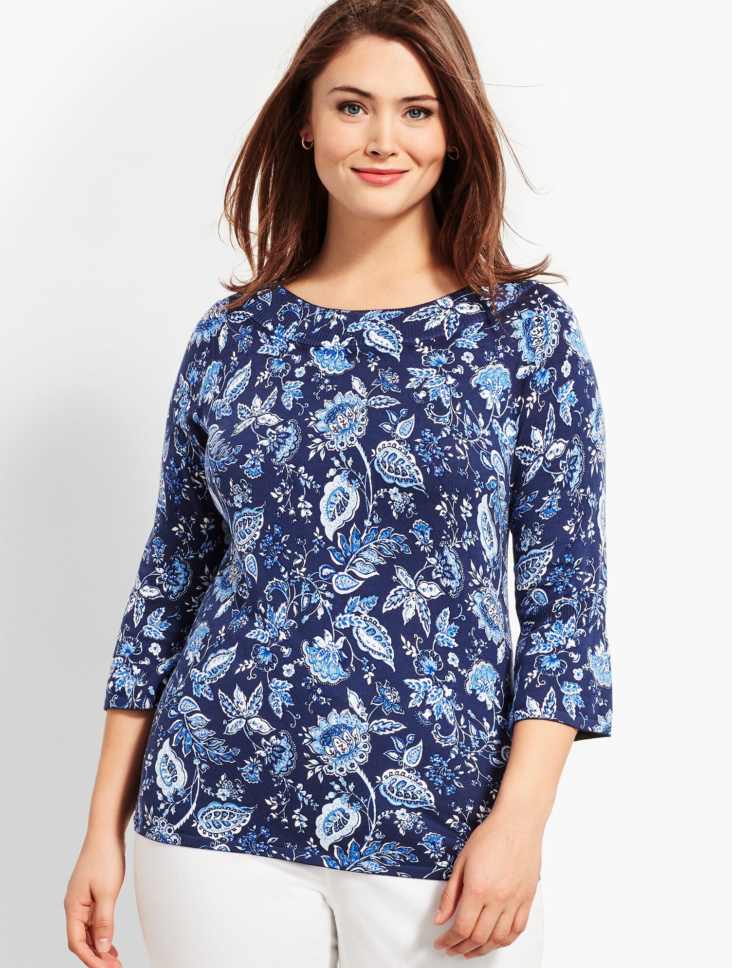 Floral Flutter-Sleeve Skirt Topper
