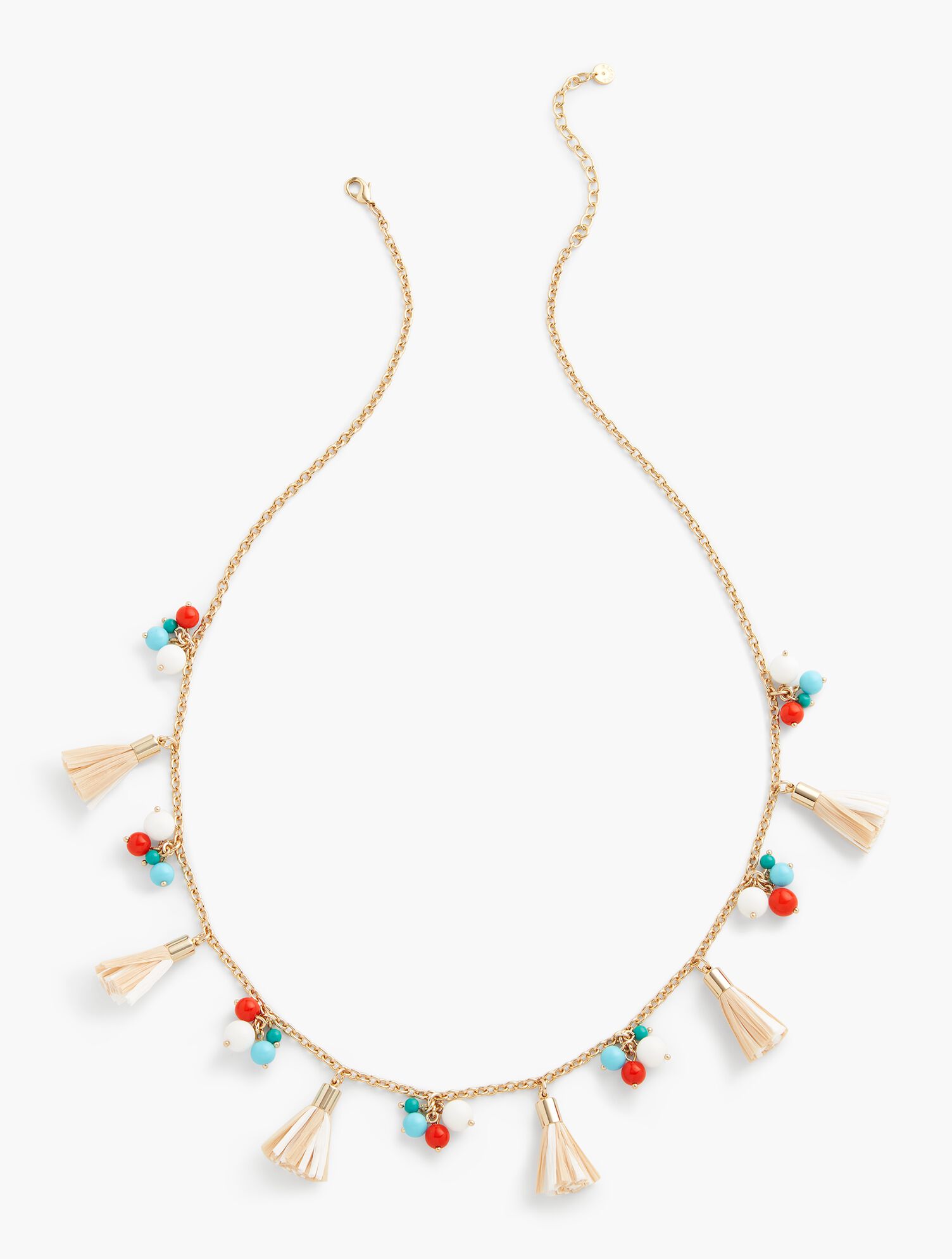 Long Bauble-Cluster &amp; Tassel Necklace