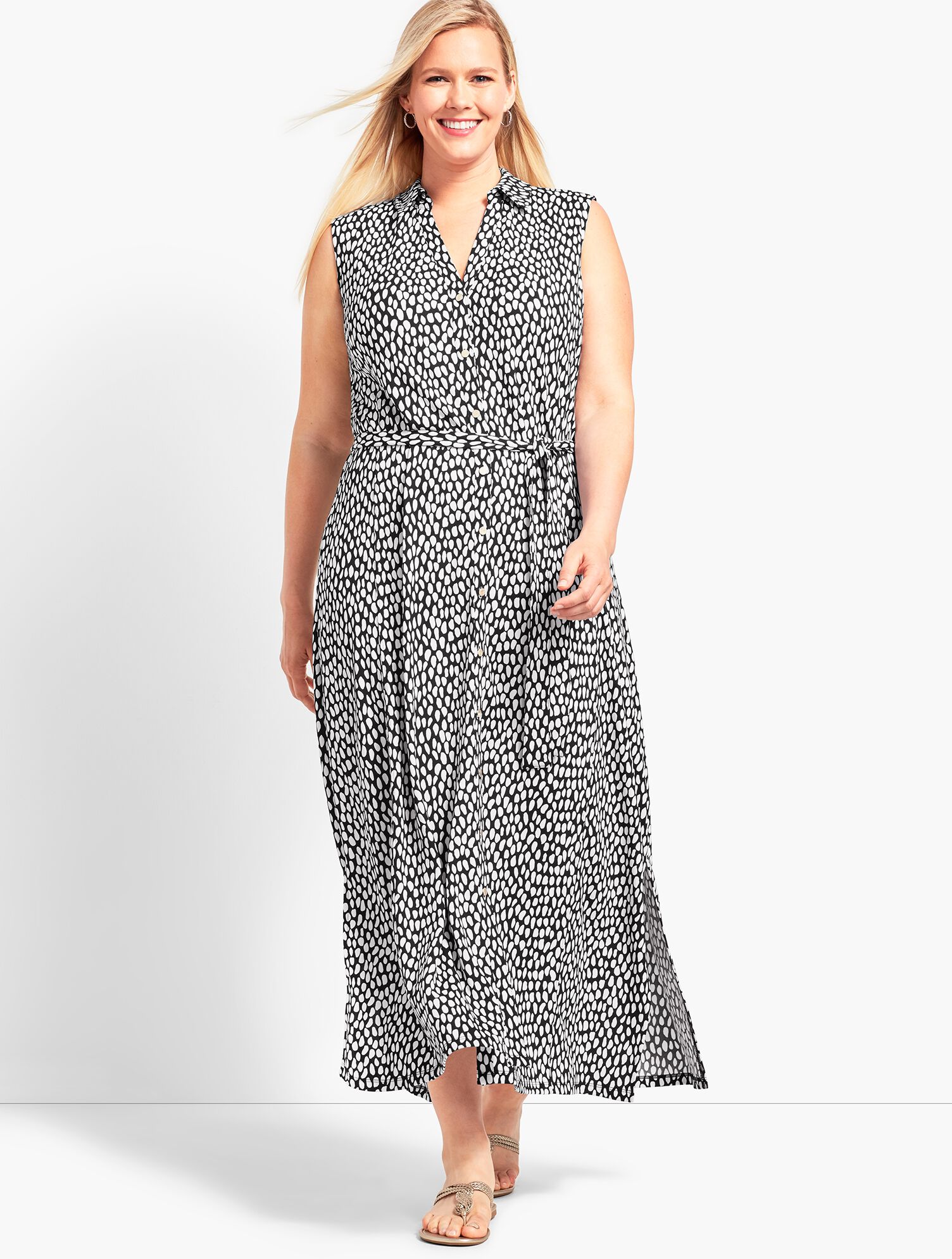Sleeveless Cheetah-Print Shirtdress