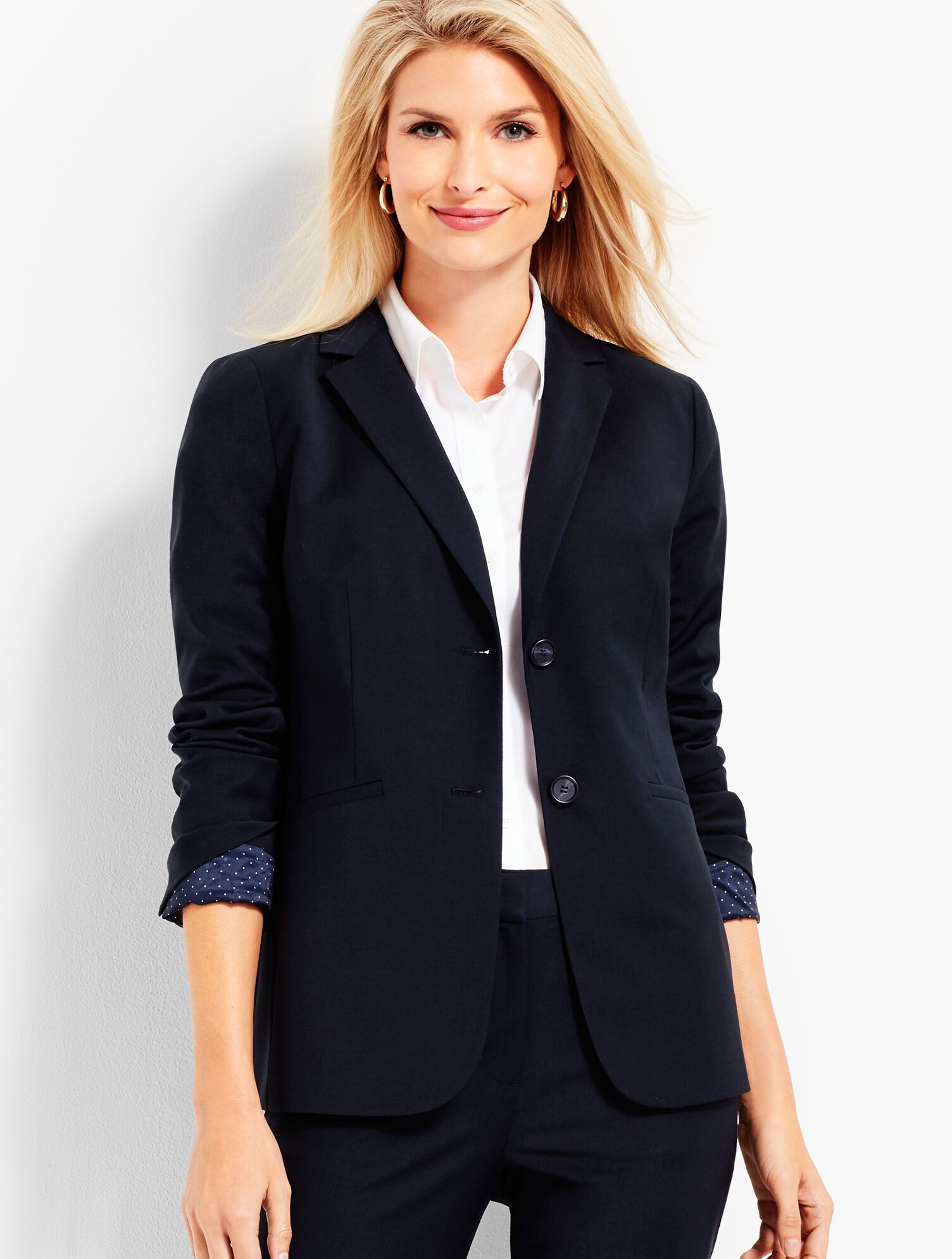 Seasonless Wool Long Double-Button Blazer