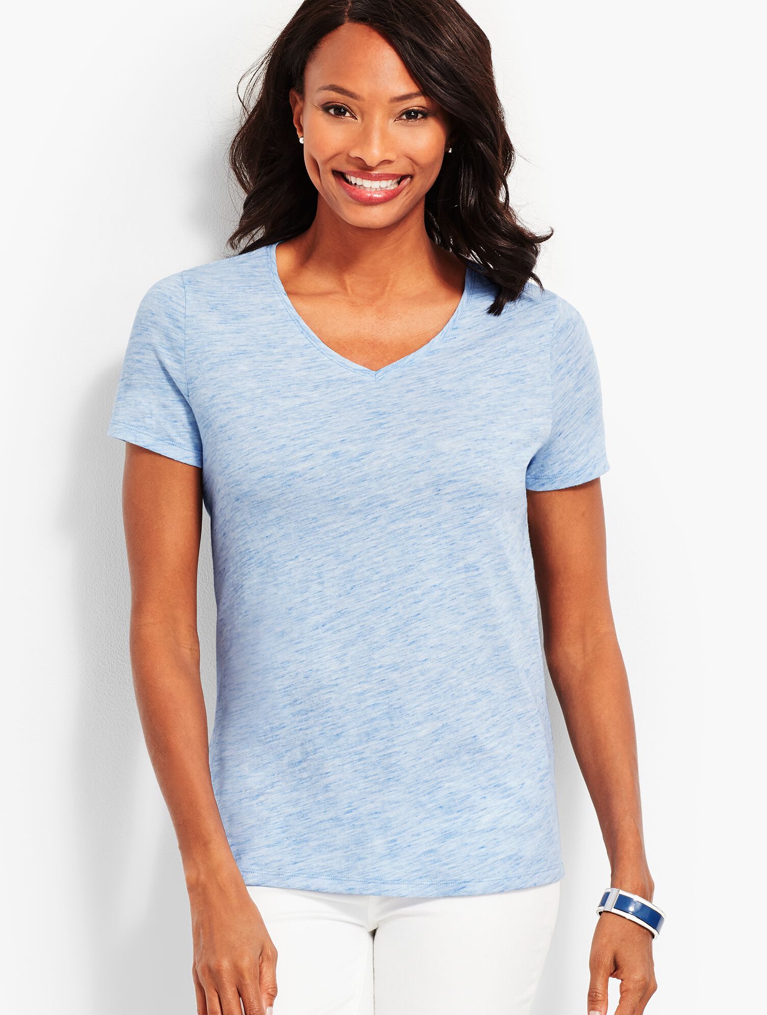 Space-Dyed V-Neck Tee