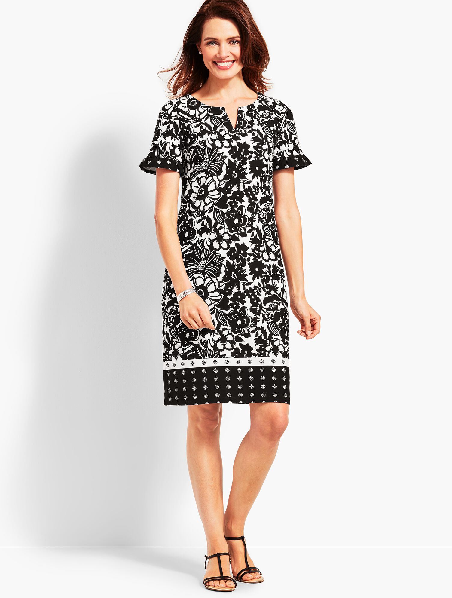 Abstract Floral Shift Dress