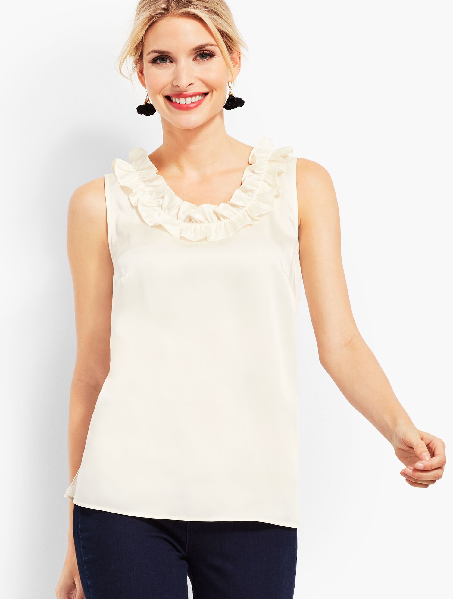 Ruffle-Neck Shell