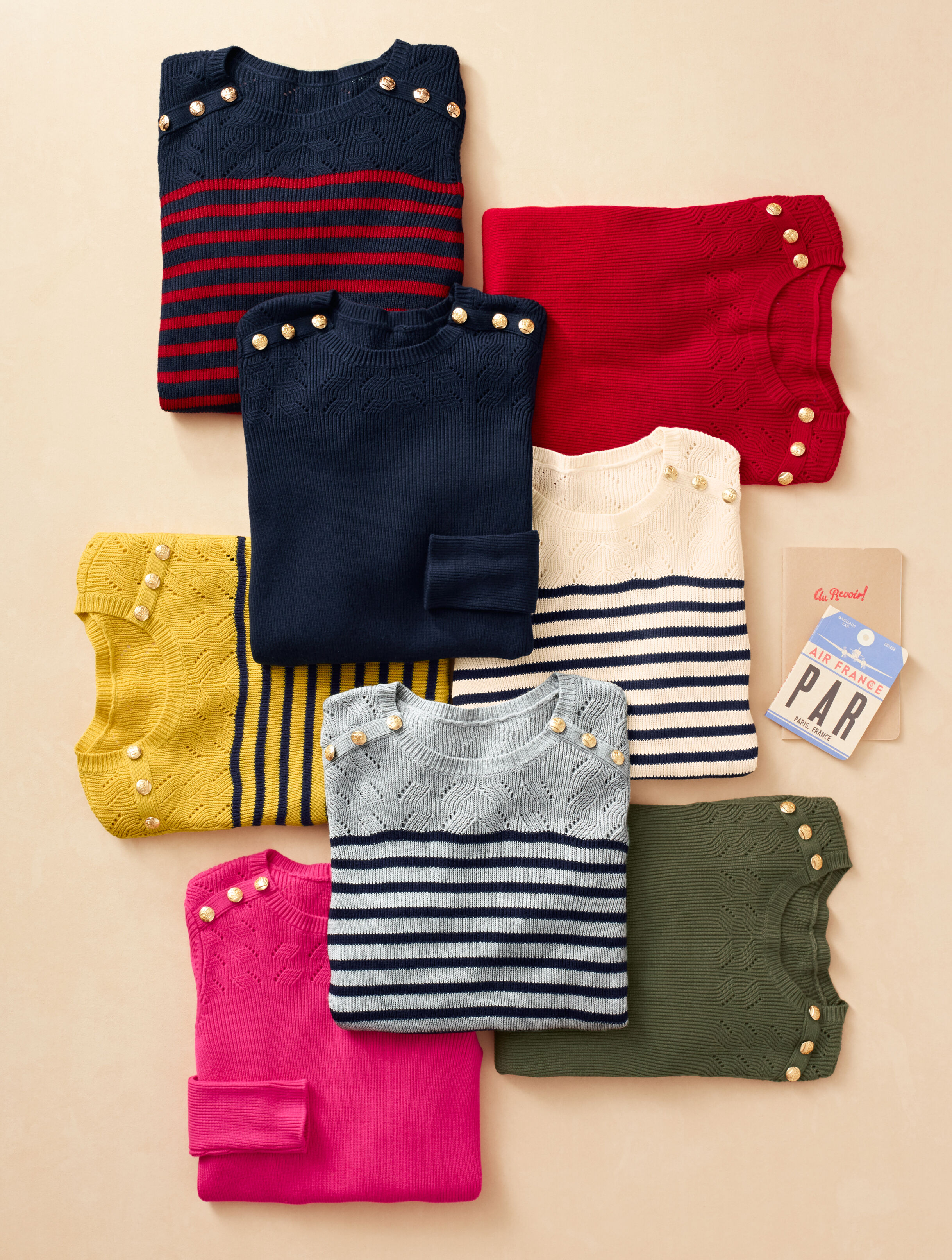 Marie Stripes Shoulder-Button Sweater