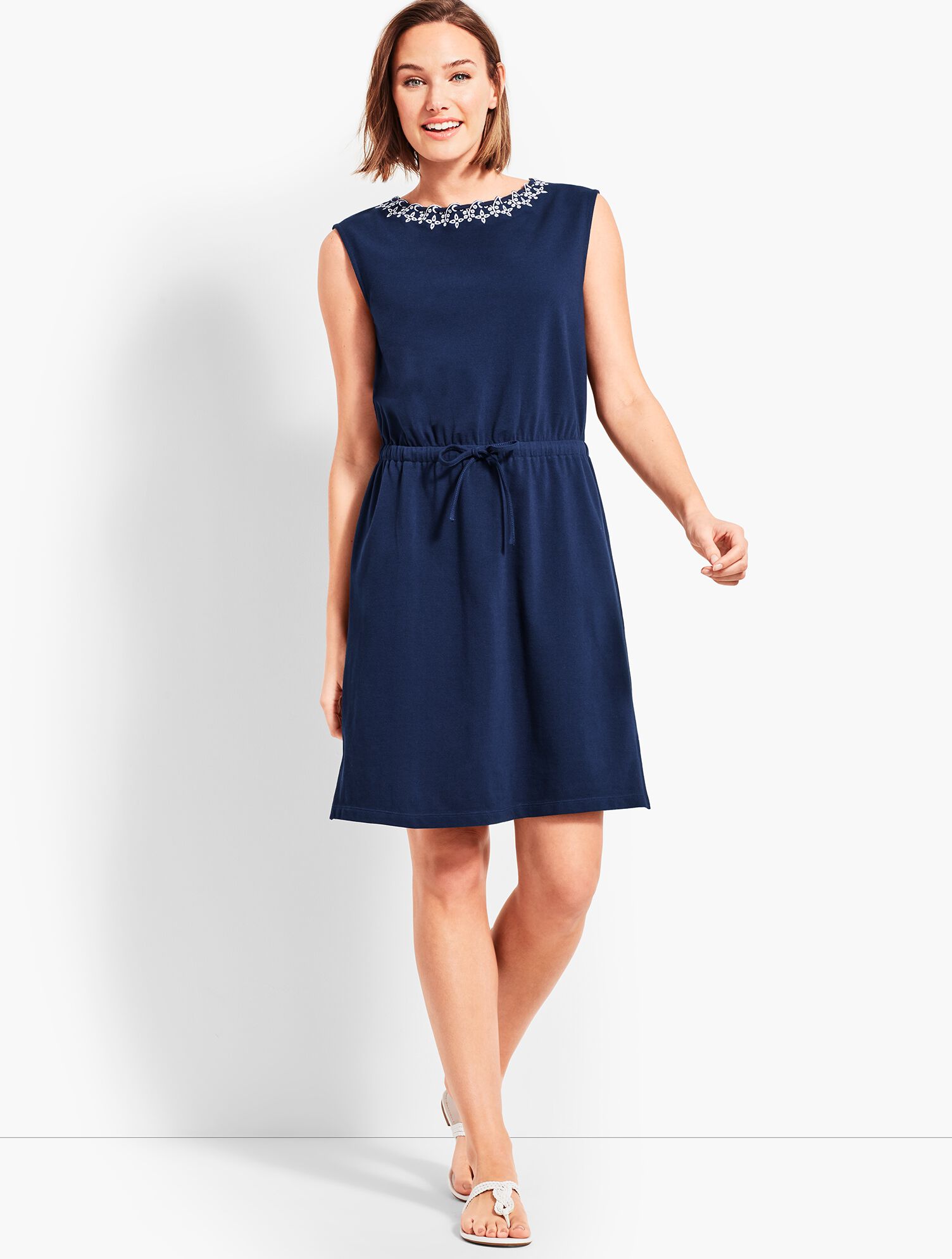 Scalloped Neck Piqu&eacute; Cover-Up