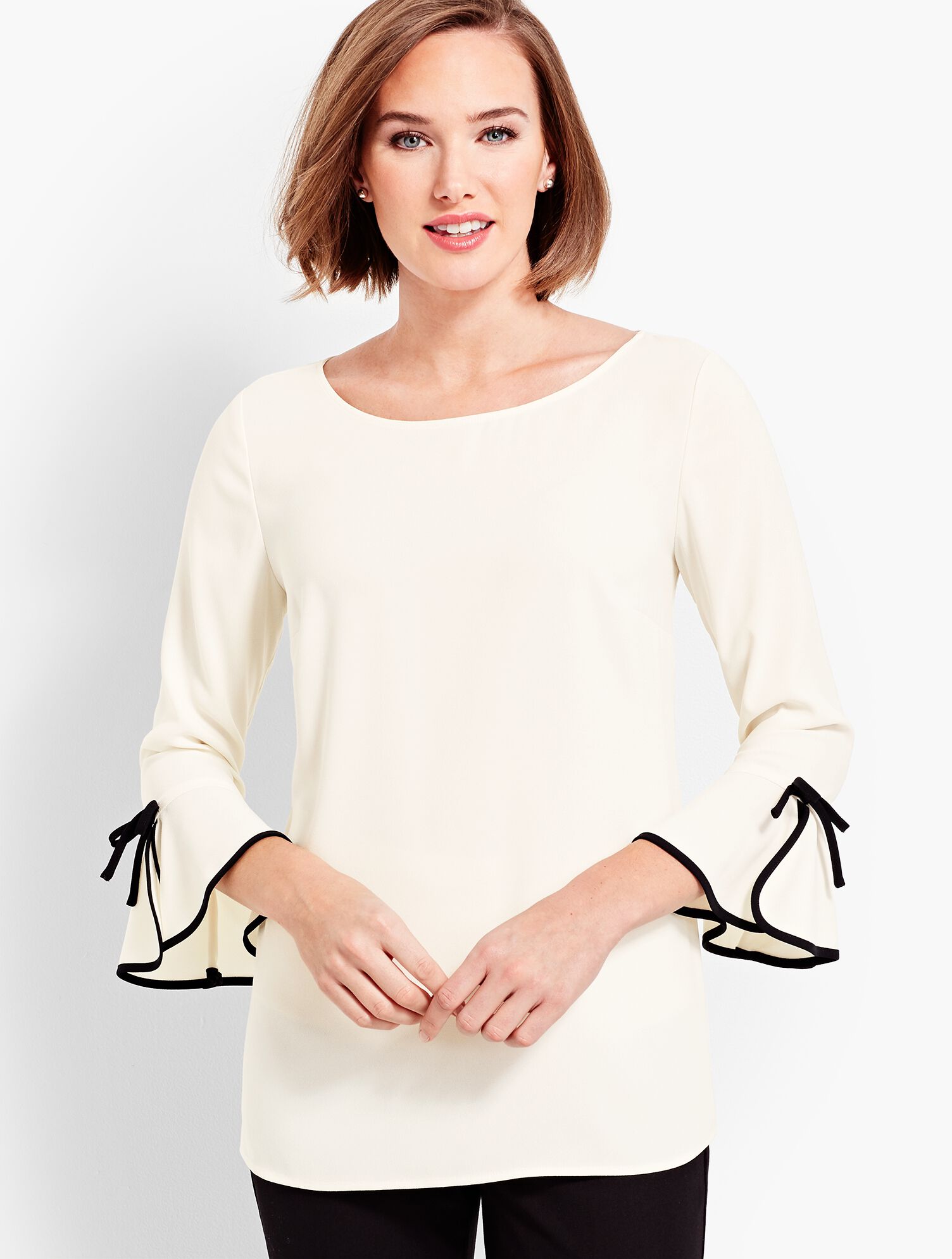 Crepe Tie-Sleeve Top