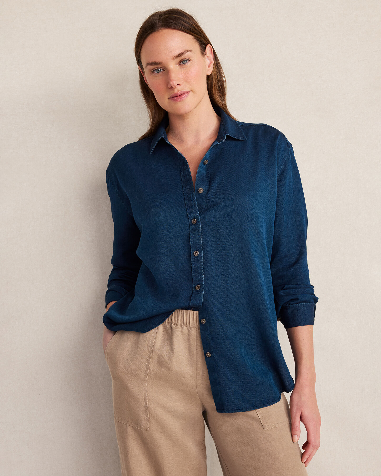 The Daily Shirt in Indigo Twill