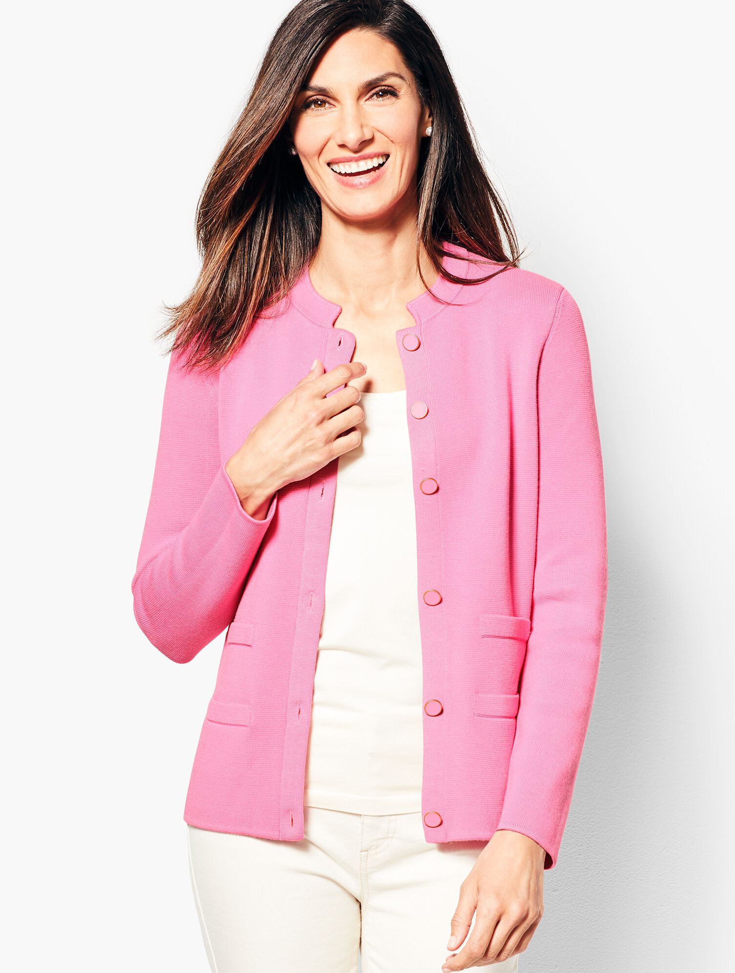 Banded Collar Sweater Jacket