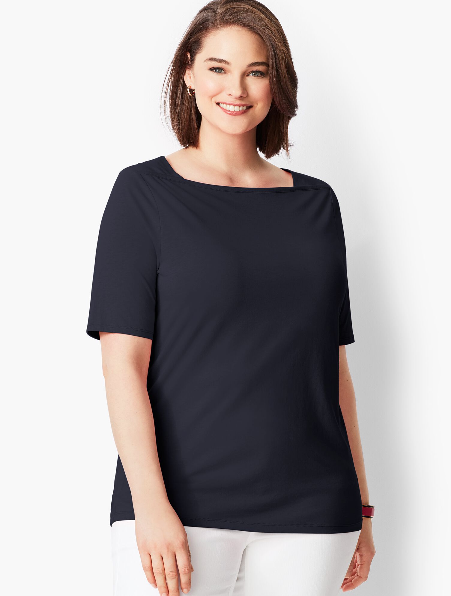 Envelope-Neck Tee - Solid