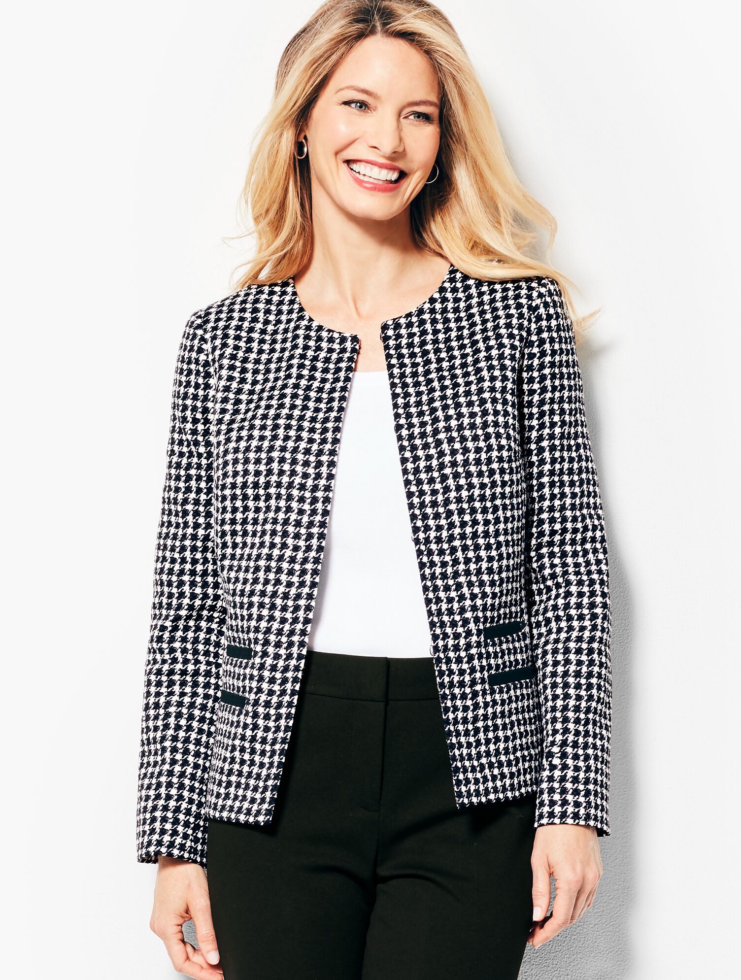 Textured Houndstooth Jacket