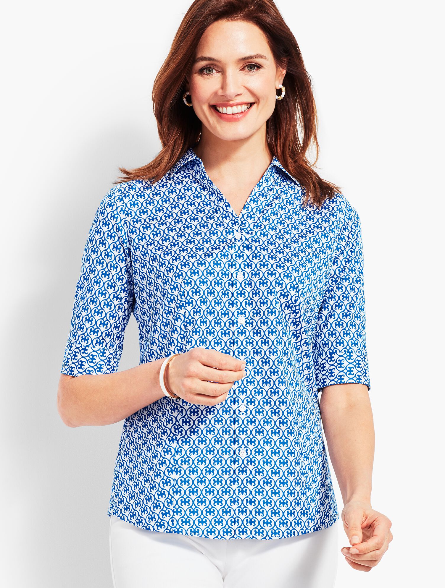 Scrolling Heart Elbow-Sleeve Shirt