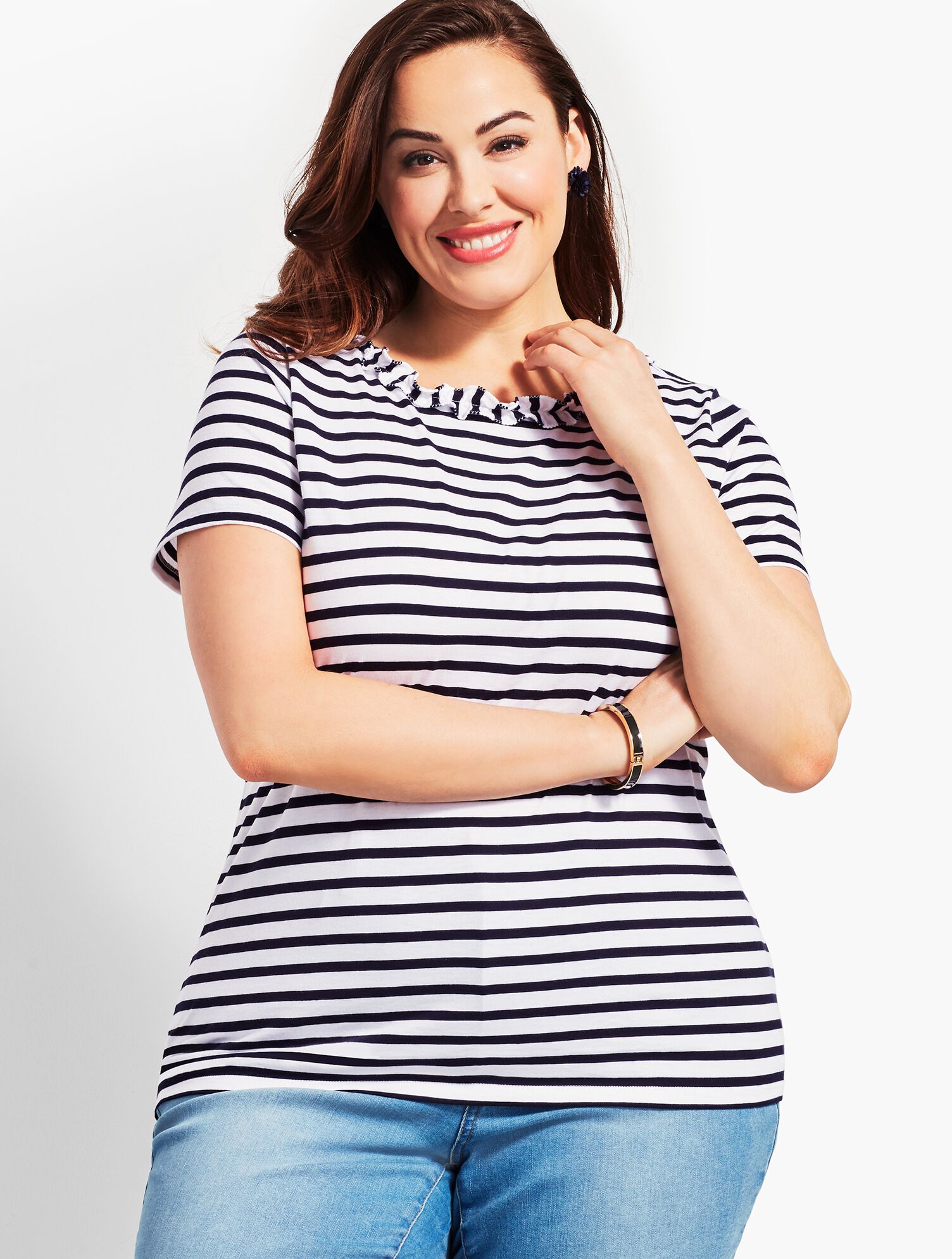 Pima Cascade Crewneck Tee-Hartswell Stripe