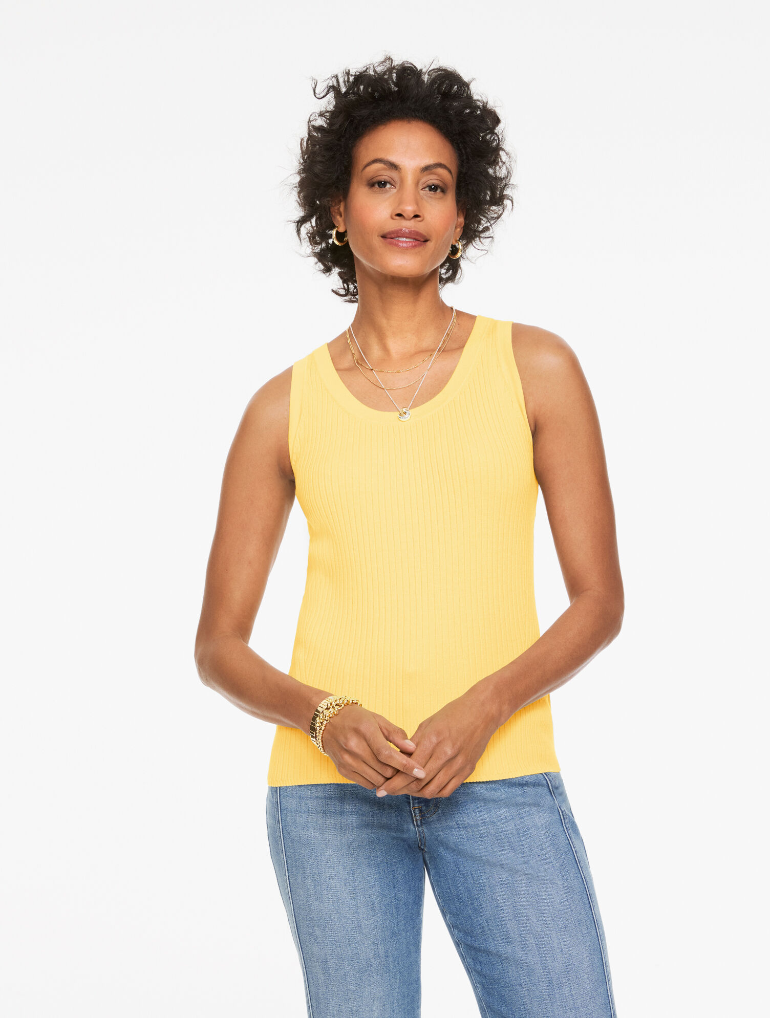 Ribbed Scoop Neck  Tank