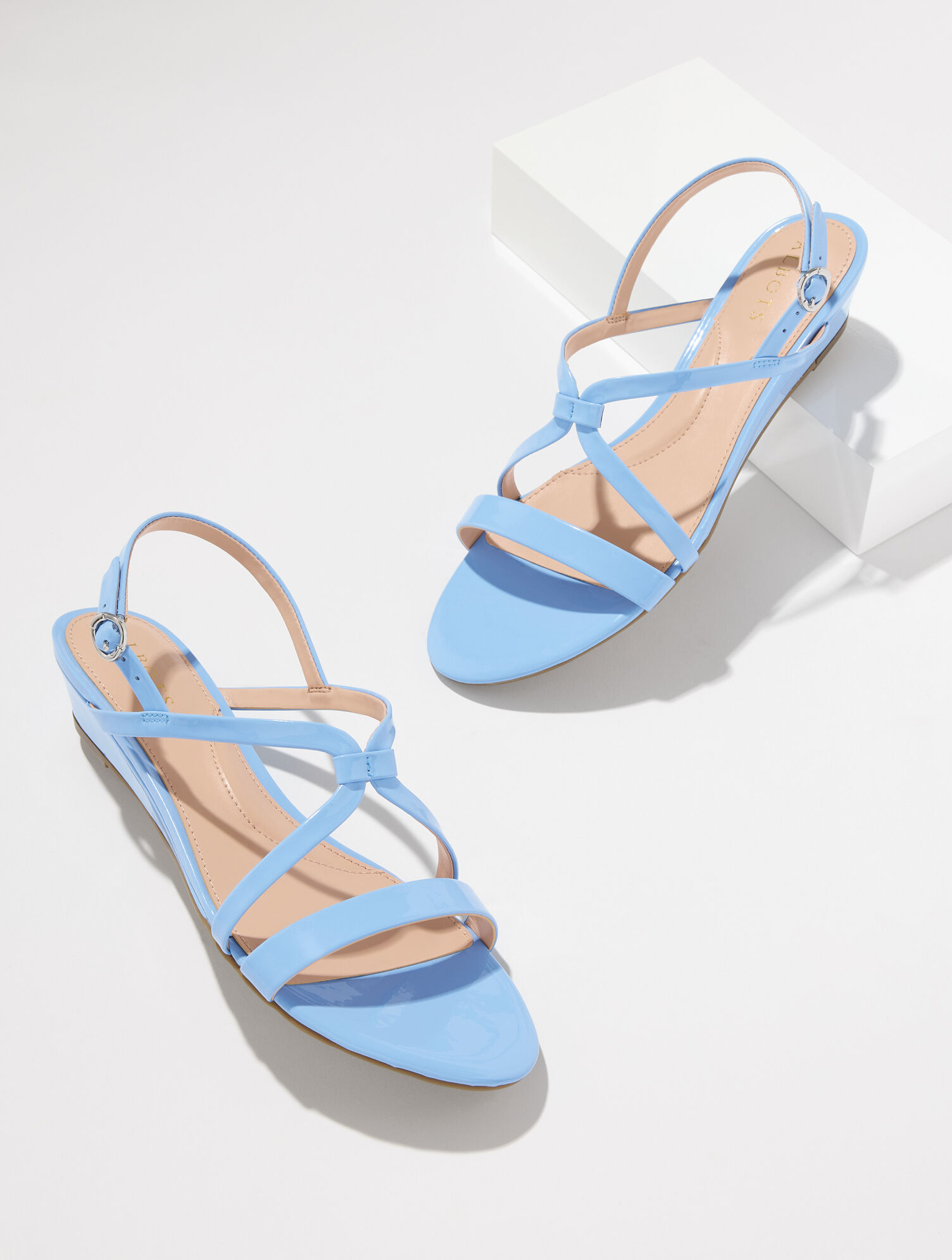 Capri Patent Leather Wedge Sandals