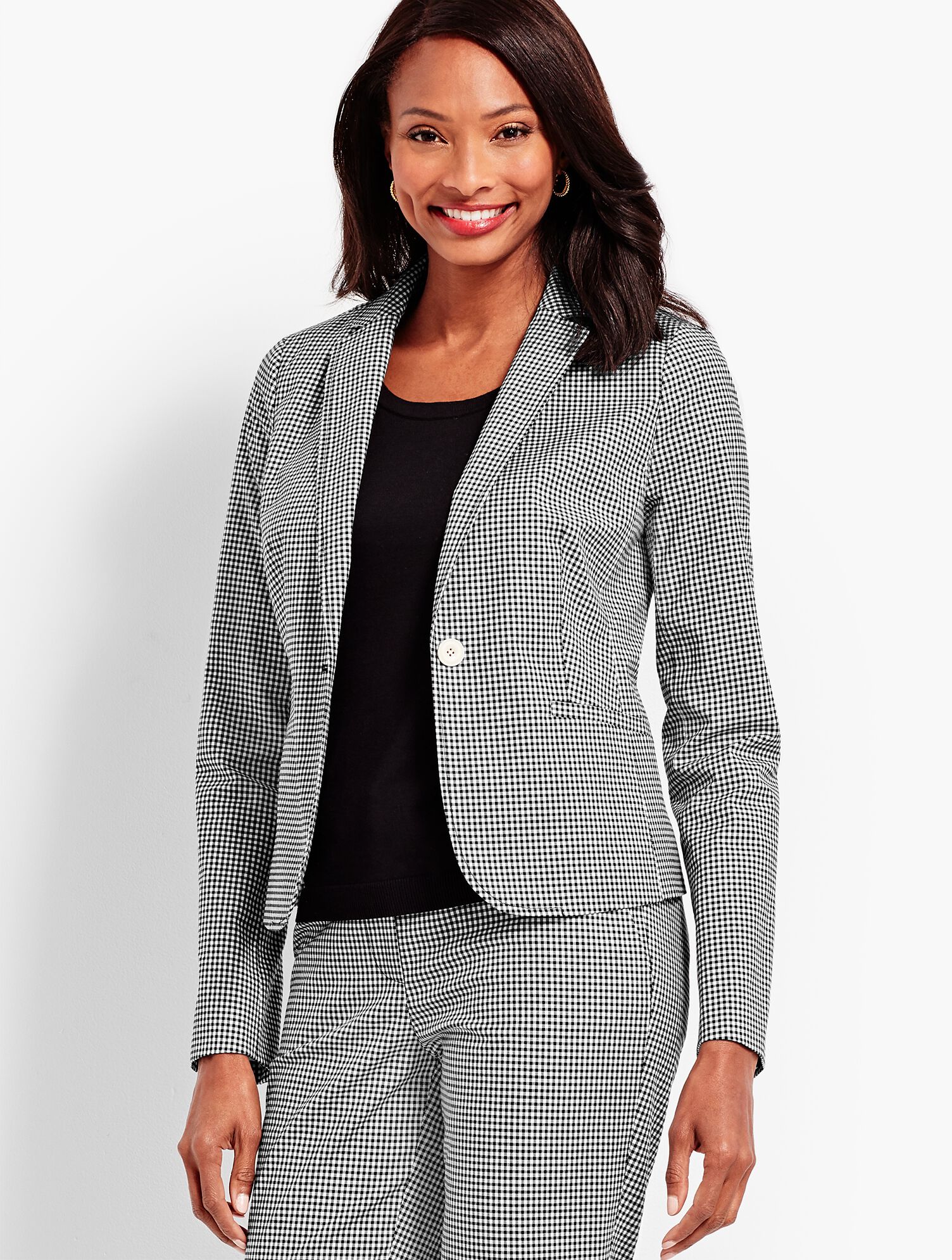 One-Button Jacket - Gingham