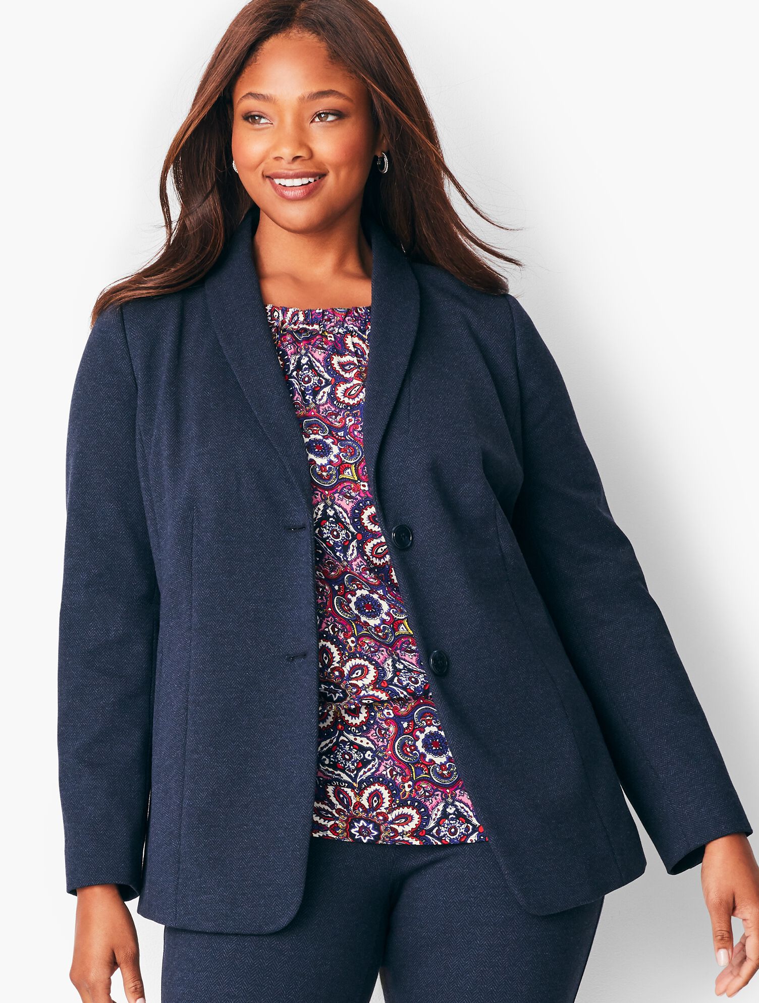 Italian Luxe Knit Herringbone Blazer