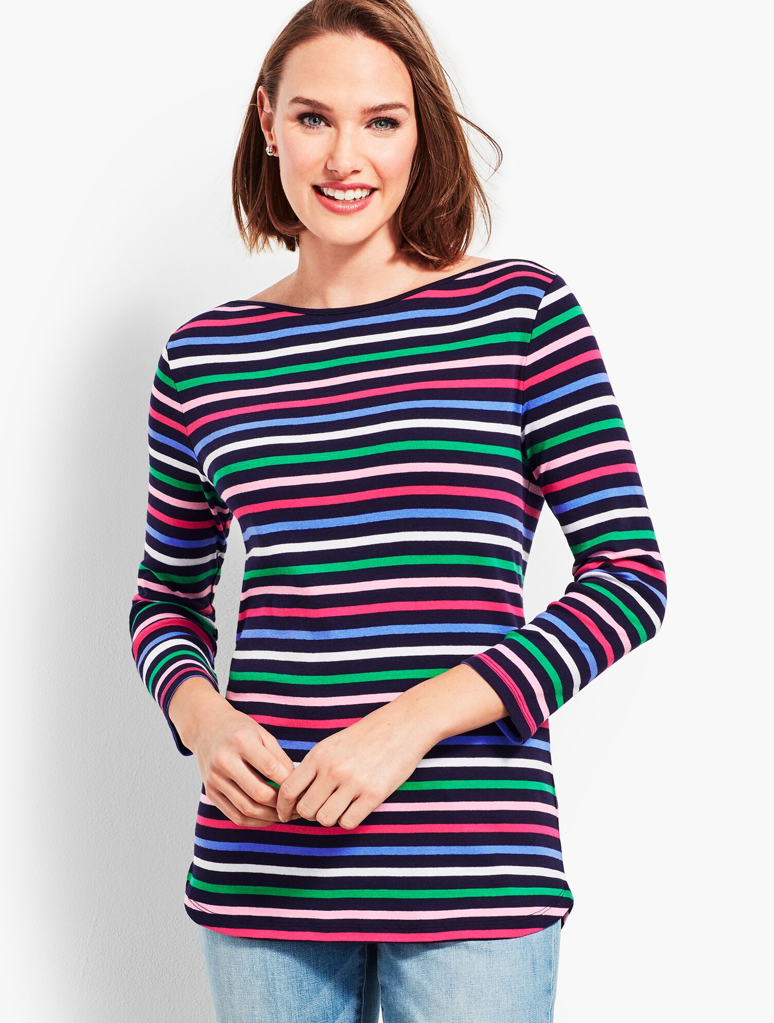 Hale Stripe Bateau-Neck Tee