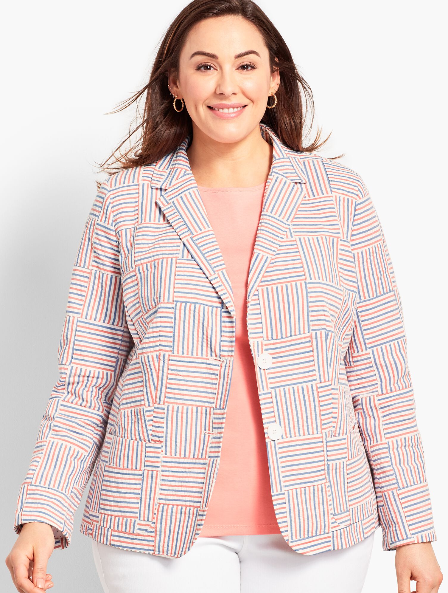 Patchwork Stripe Blazer
