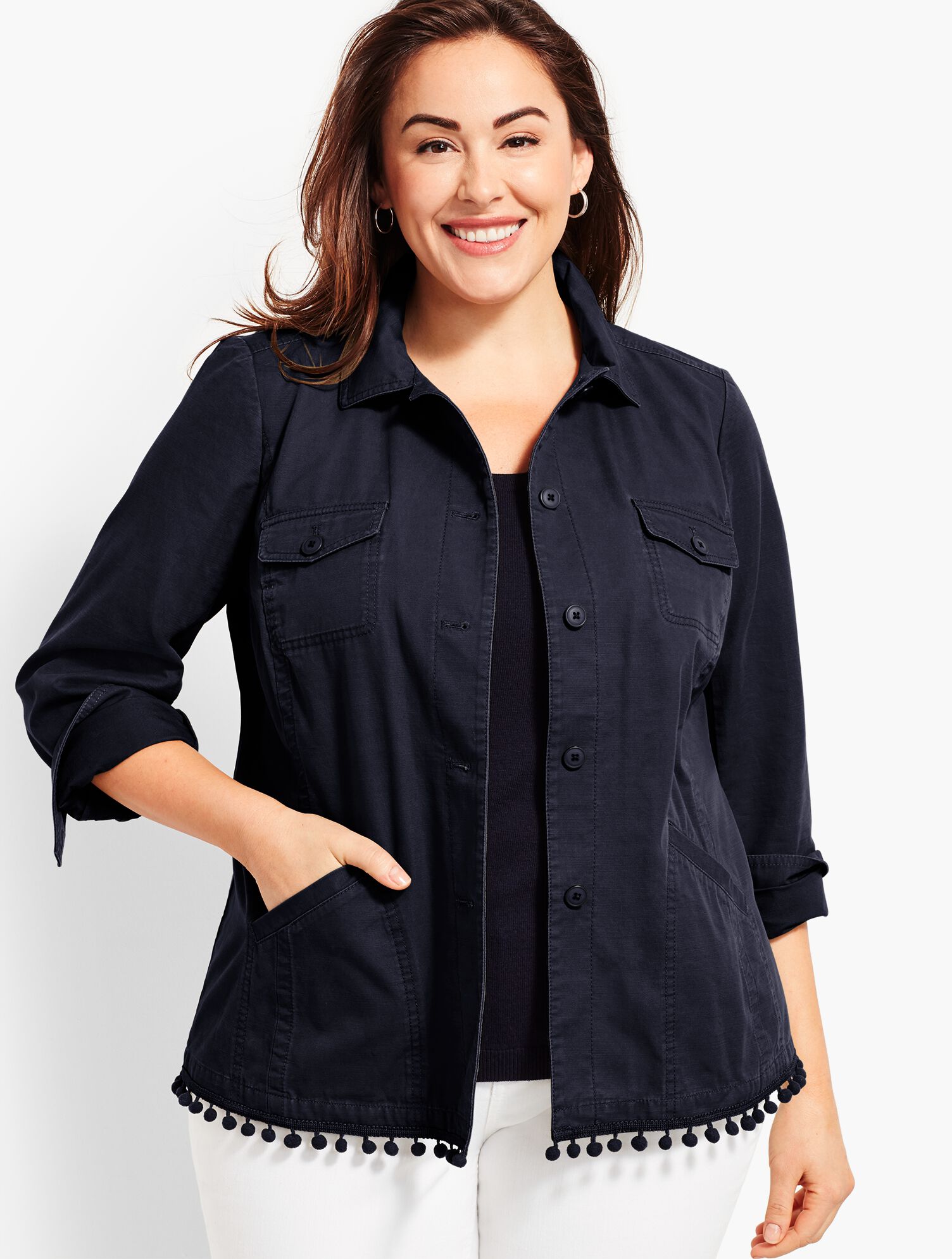 Pom-Pom Twill Jacket