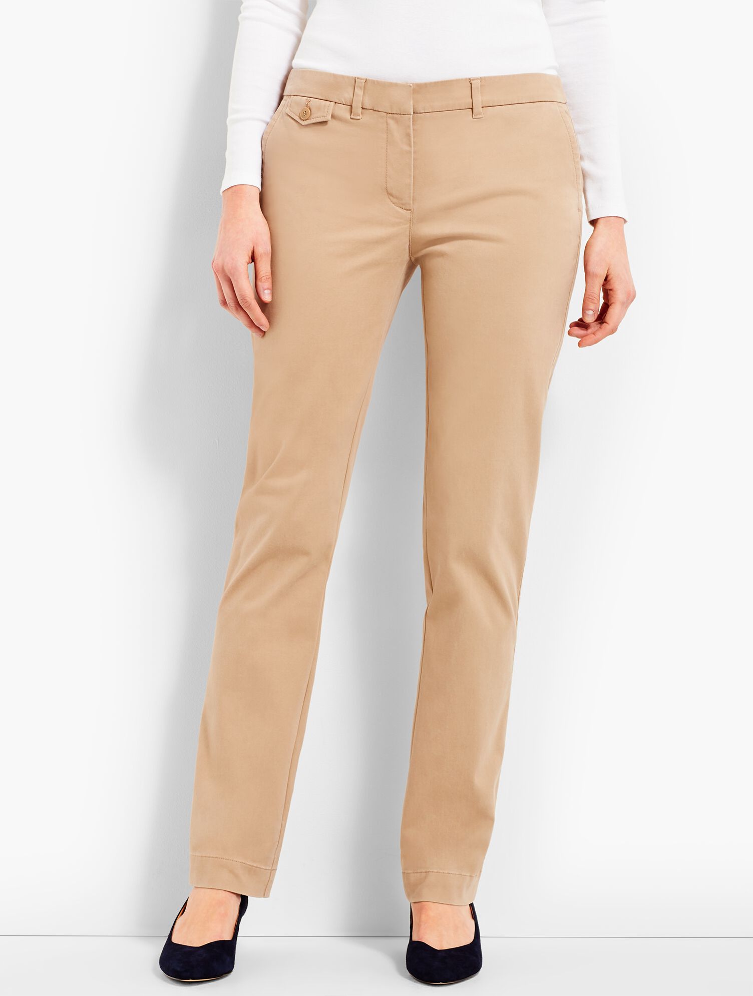 Peached Sateen Straight-Leg Pant