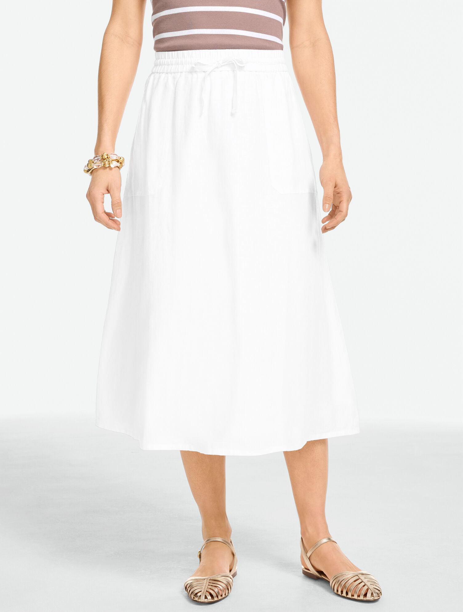 Linen Fit &amp; Flare Skirt