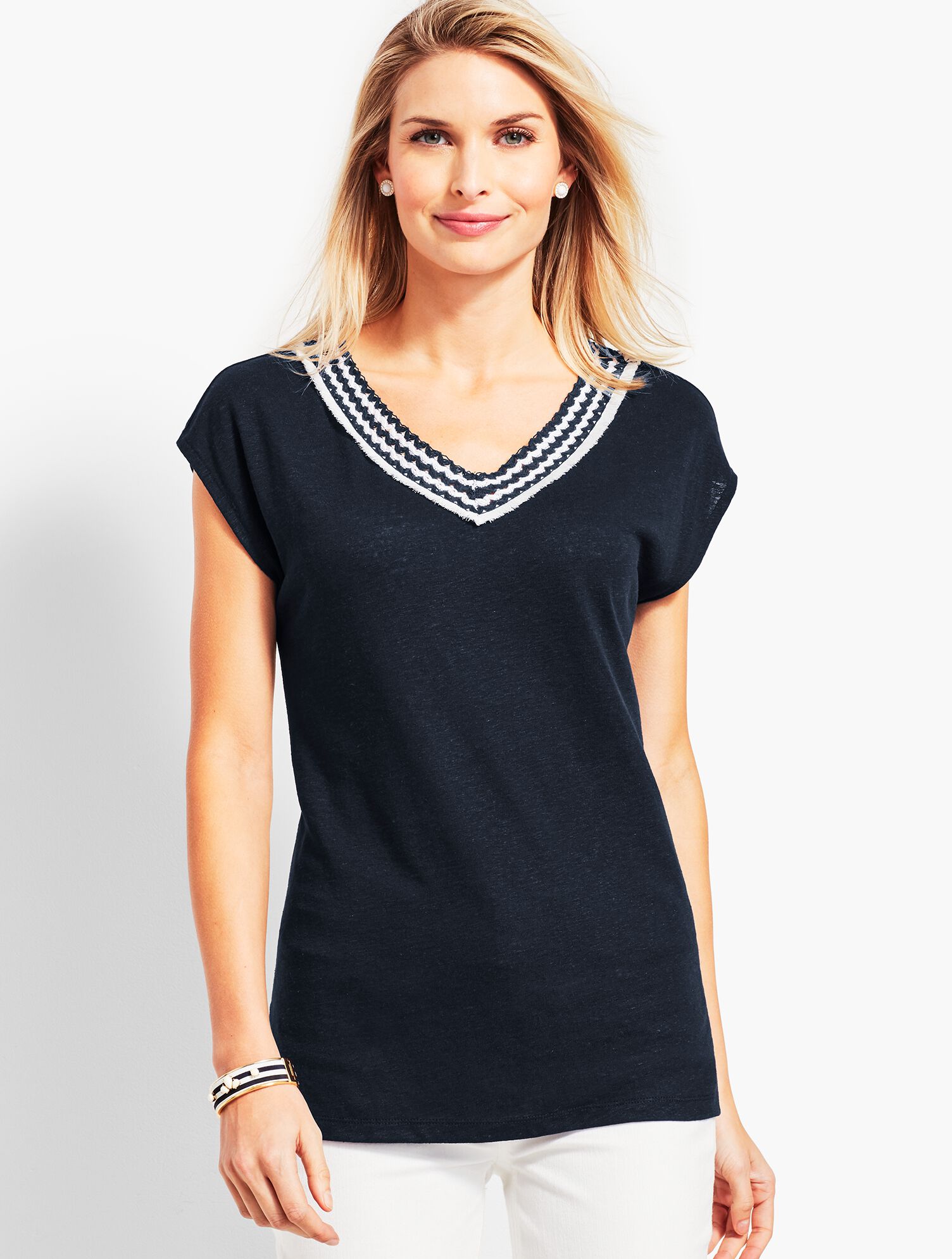 Crochet Day V-Neck Tee