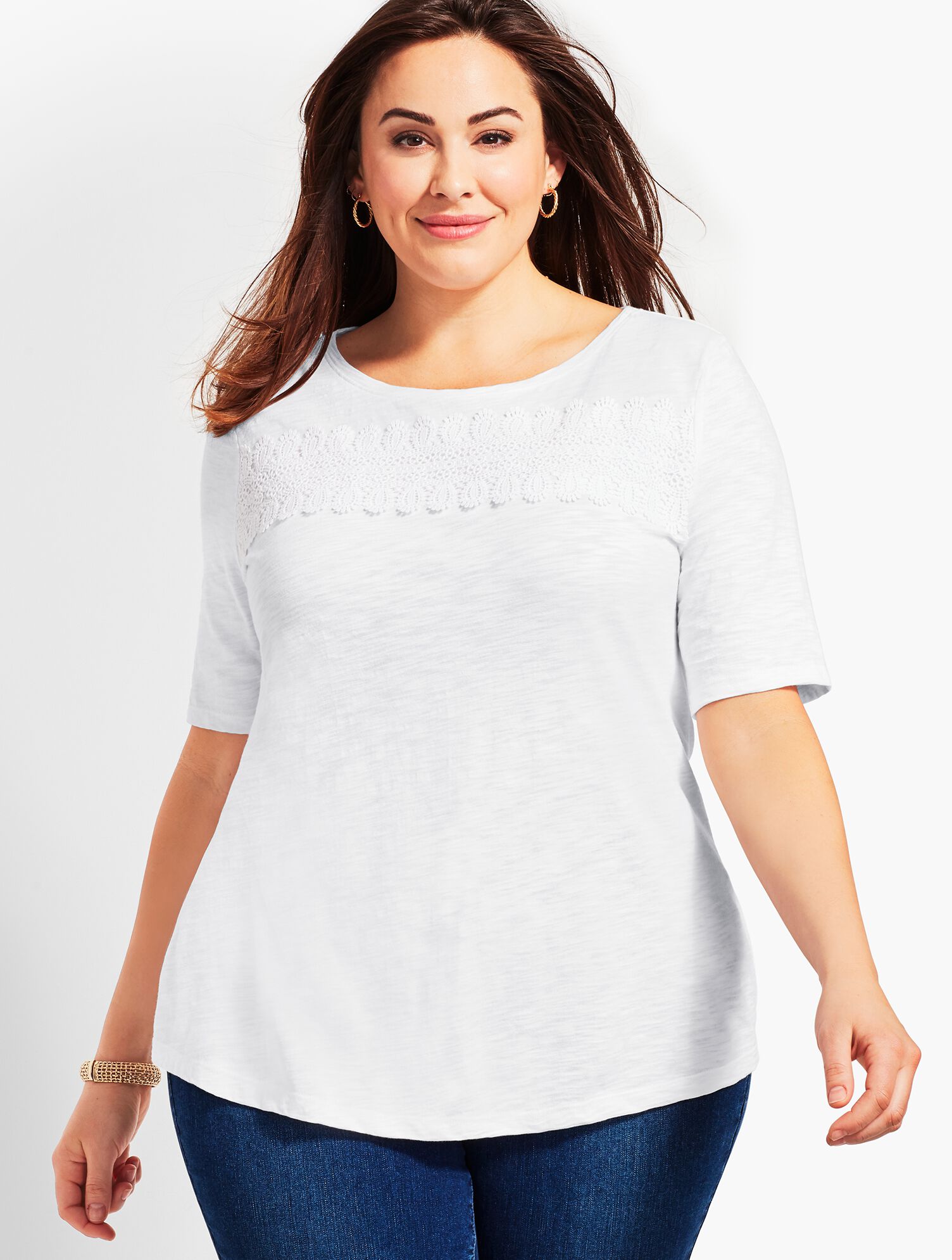 Charleston Lace Boatneck Tee